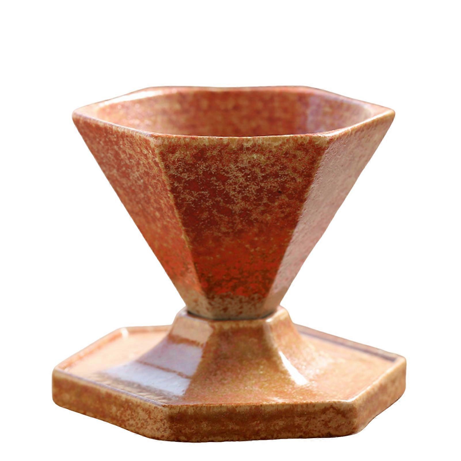 Household Ceramic Coffee Cup Stable Structure Pull Flower Cup with Base