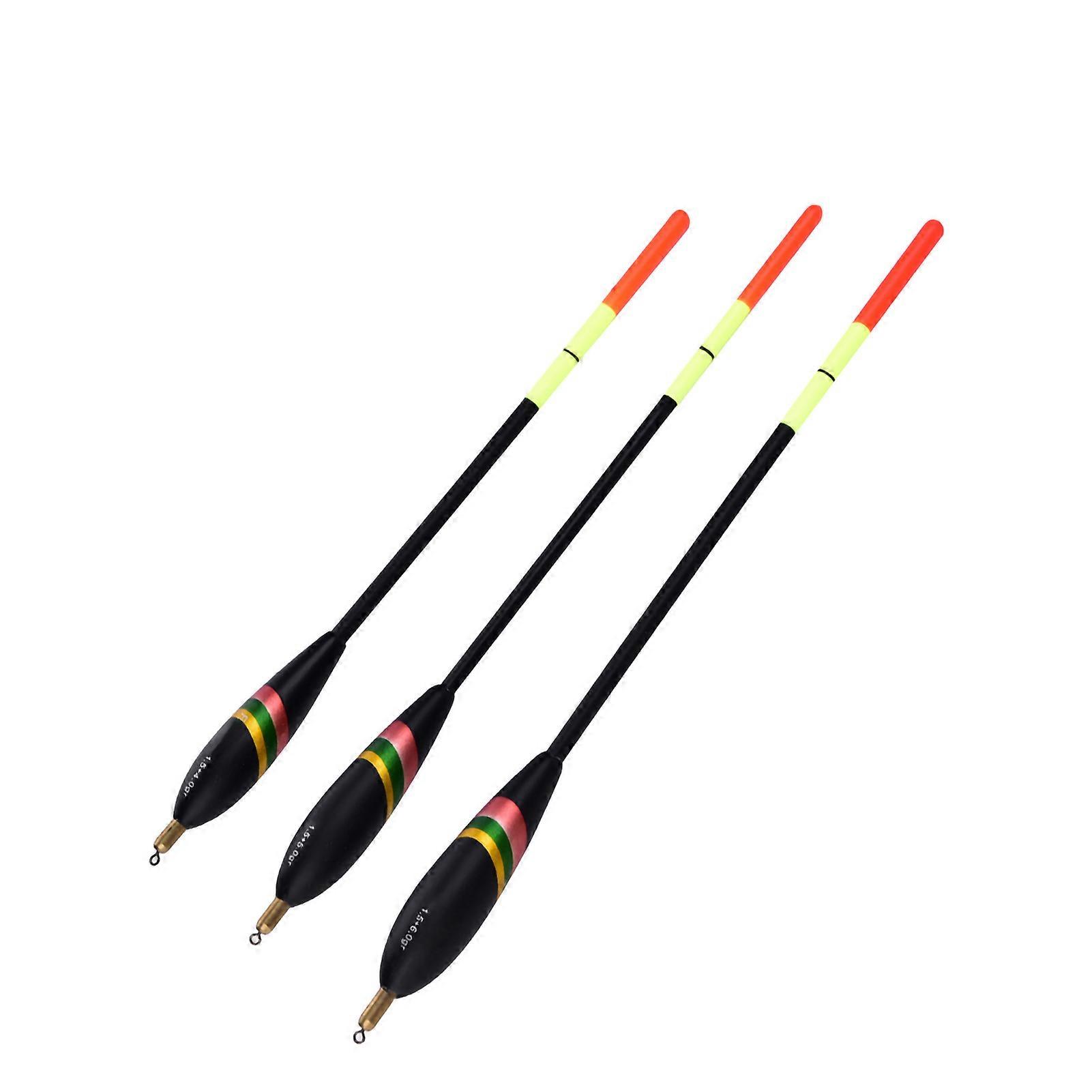 3Pcs 1.5+6g 1.5+5g 1.5+4g Durable Wooden Fishing Tackles Set Bobbers Tackle Accessory