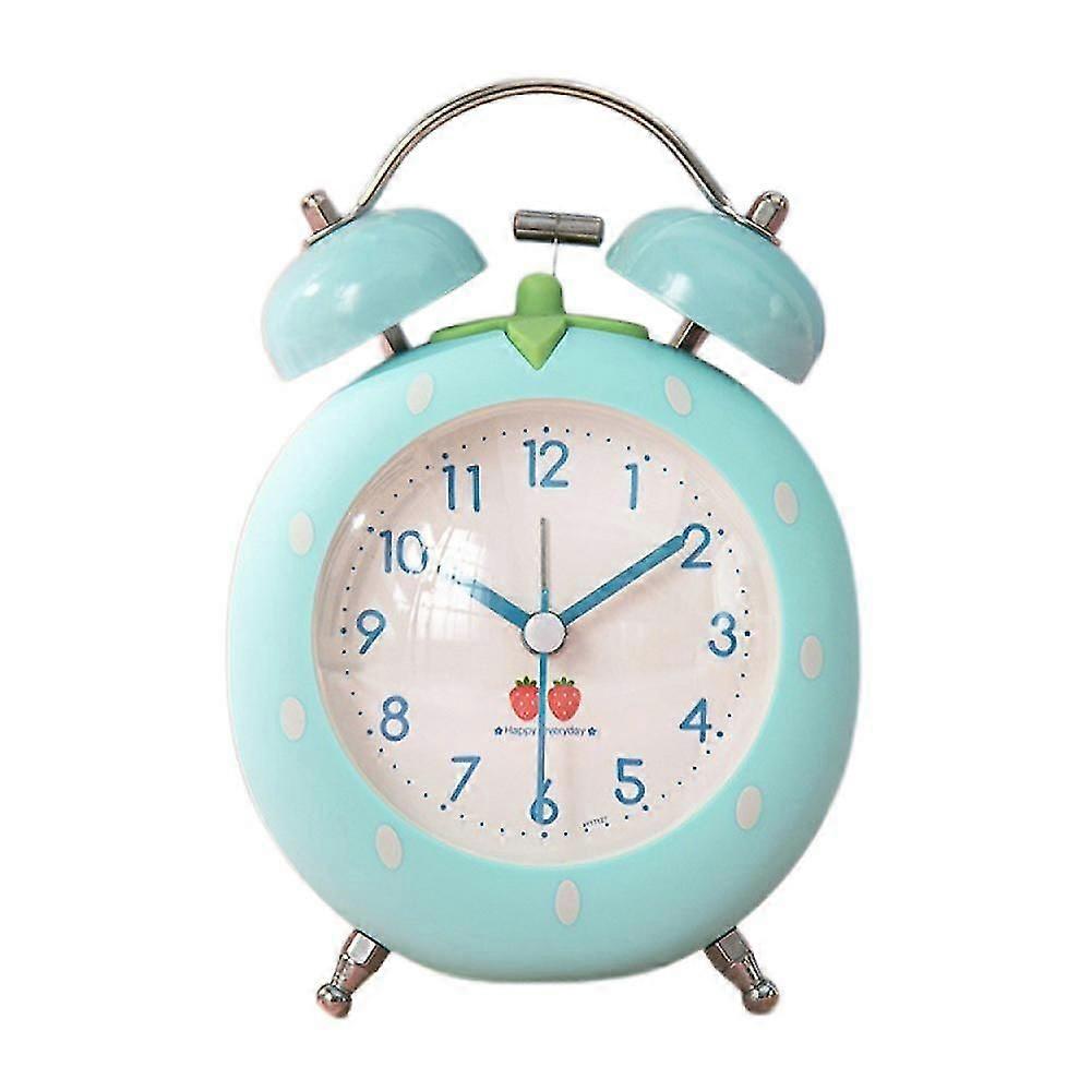 Strawberry Shaped Alarm Clock, Backlit, No Ticking Sound, Simulated Loud Alarm Clock For Bedroom, Bedside, And Table,Green