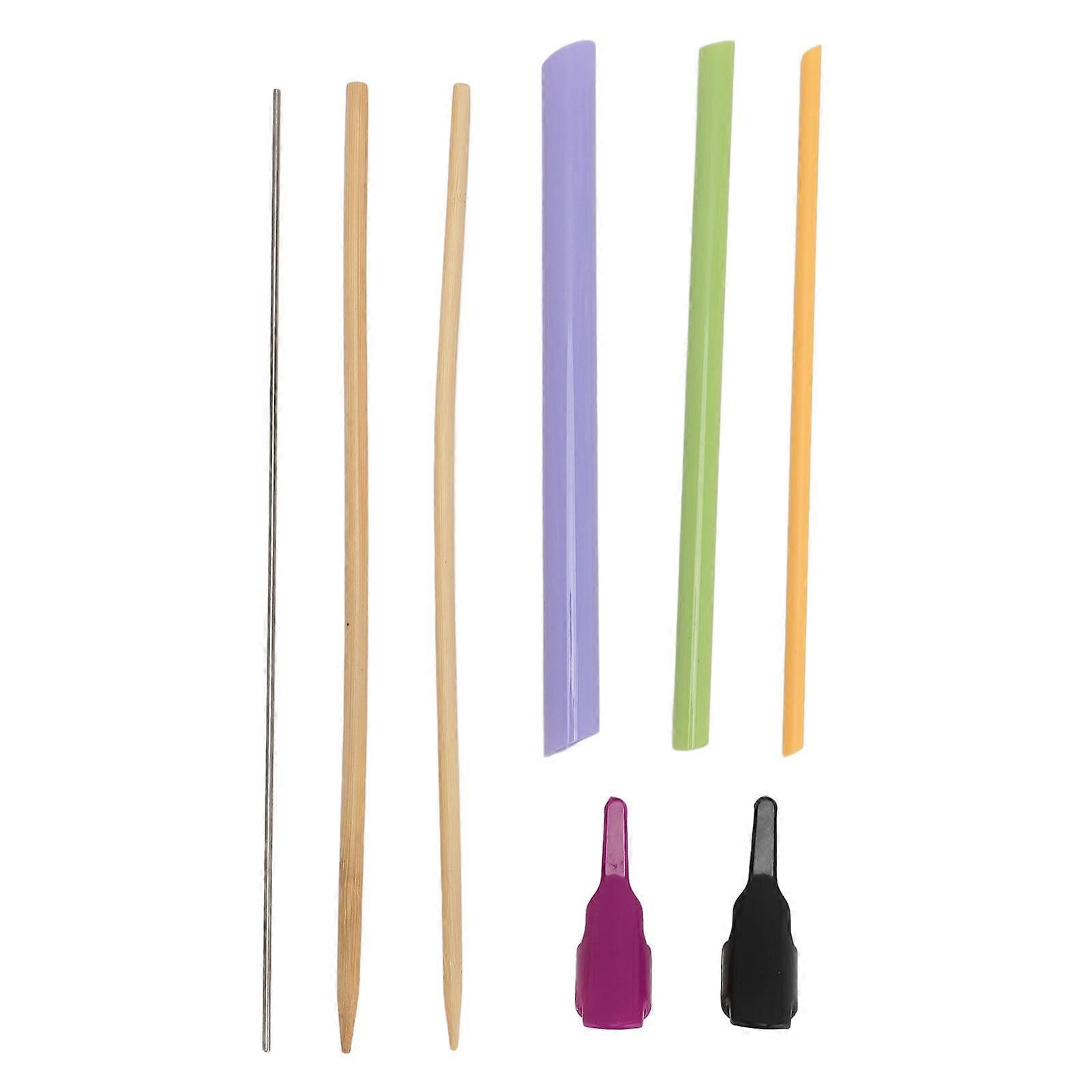 3 Pcs Fabric Tube Turner and 2 Pcs Fingerthing Pusher Thread Controller Practical Sewing Tool for Crafts