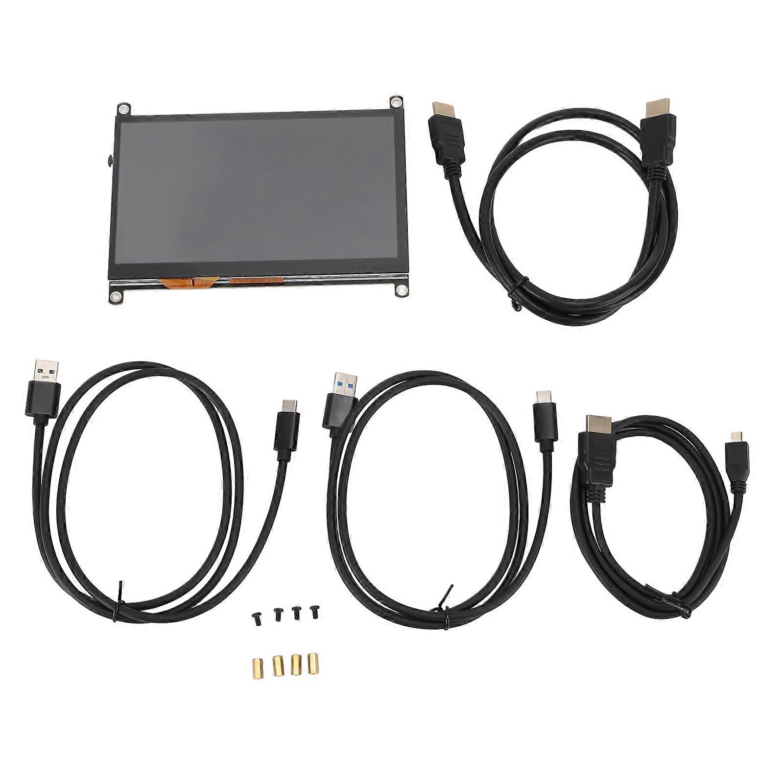 7 Inch IPS Display 1024x600px LCD Capacitive Touch Screen with HD Multimedia Interface 2 USB Interfaces Backlit Switch