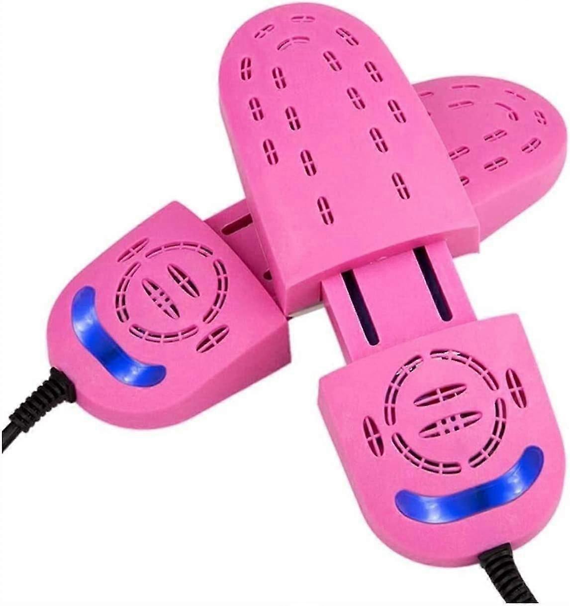 Electric Shoe Dryer Portable Boot Warmer Retractable Footwears Heater With Uv Timer Prevent Odor Bacteria For Drying Gloves Socks 1setpink