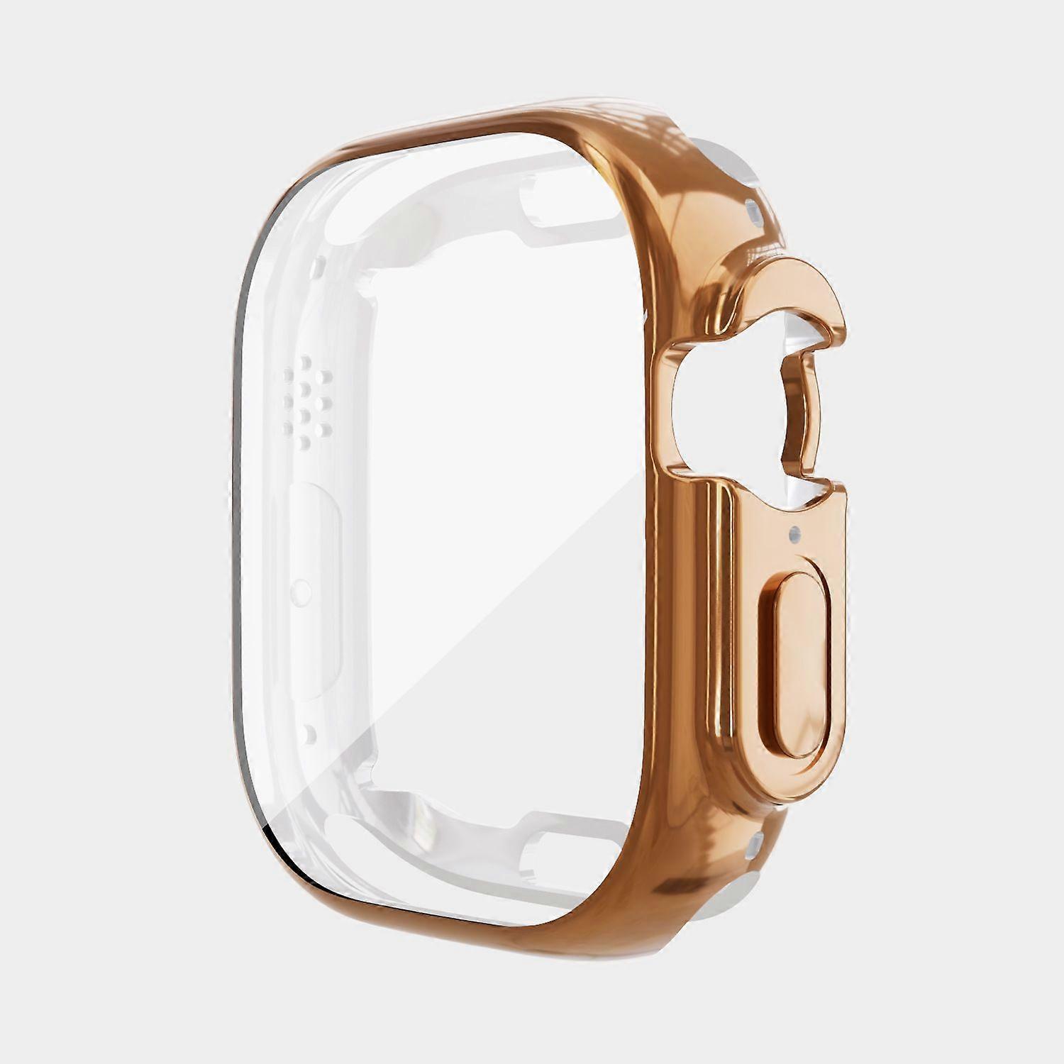2 PCS Case Design for Apple Watch Series7/8 45mm Electroplate Slim Shockproof Anti-Scratch Bumper TPU Shell with Screen Protector