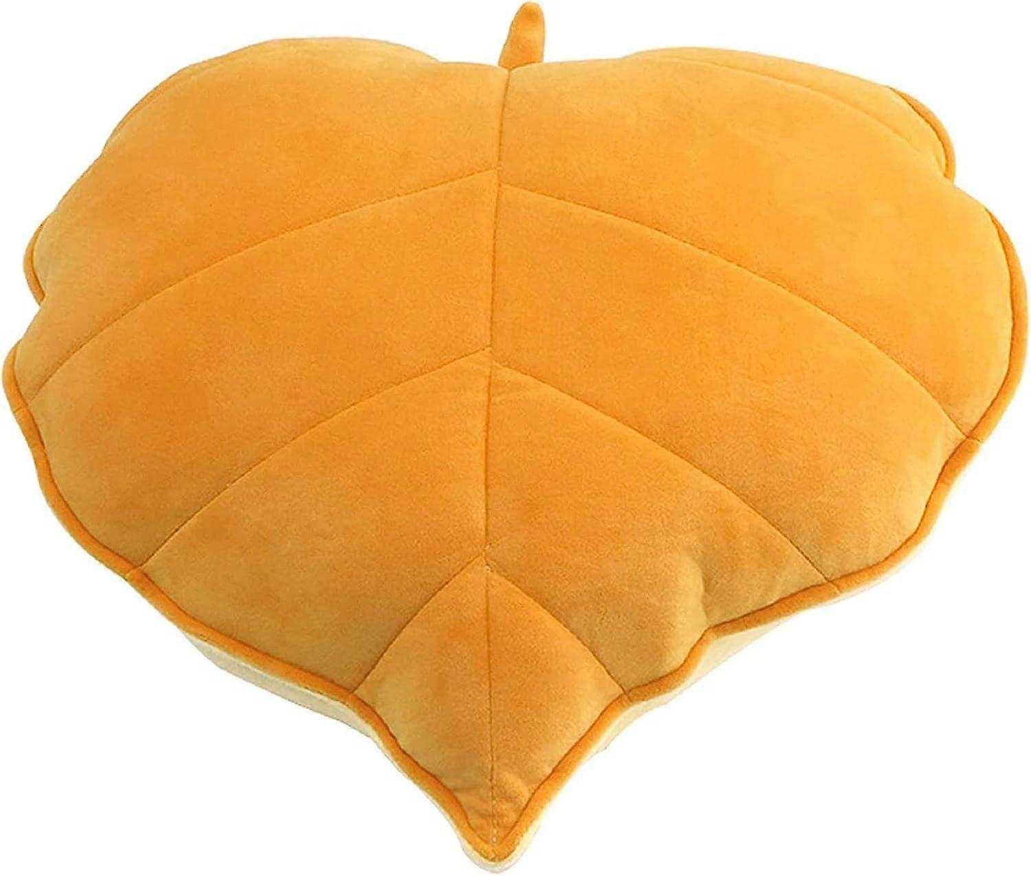 (50 x 50 cm, Yellow)Plush Pillow Leaf Pillow Floor Pillow Plush Cushion Decorative Pillow Reading Pillow