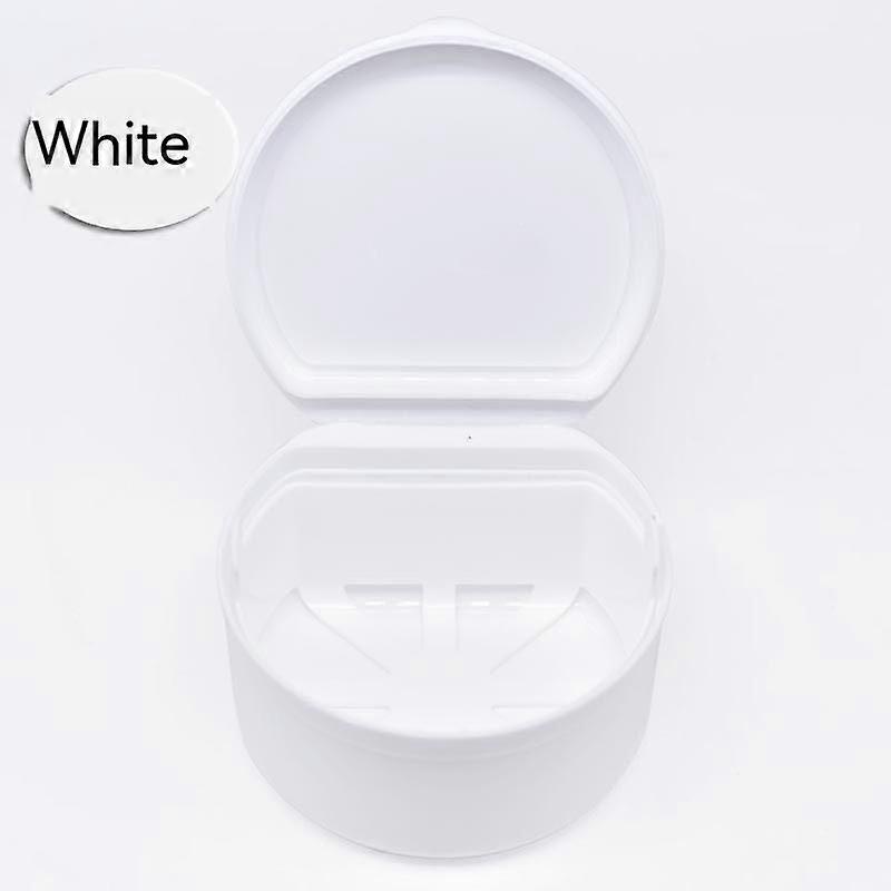 Denture Case Denture Bath Case,Retainer Case Mouth Guard Case Orthodontic DentureCup Box Holder Storage Soak Container  2 Pcs
