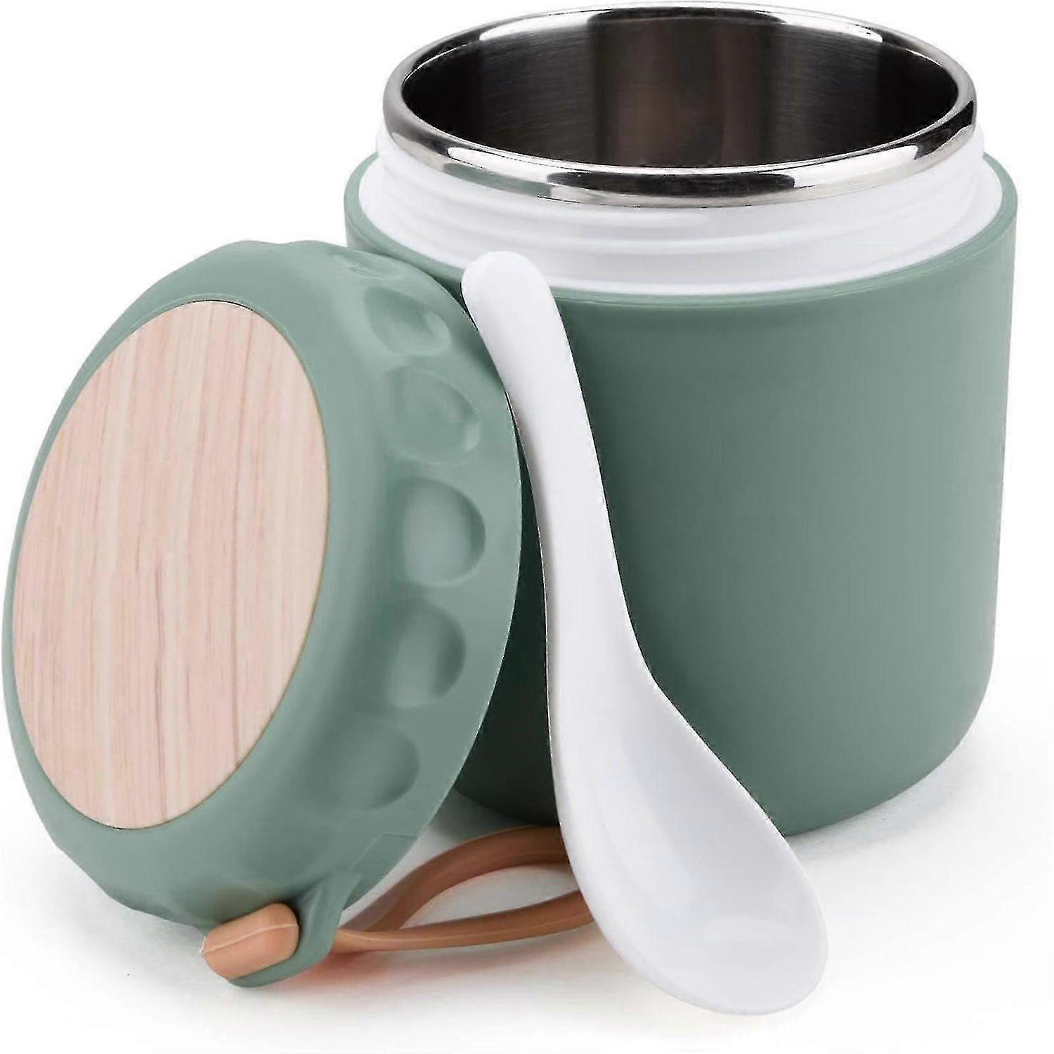 400Ml Mini Food Insulated Container, 304 Stainless Steel Insulated Container, Leak-Proof Insulated Cup With Spoon