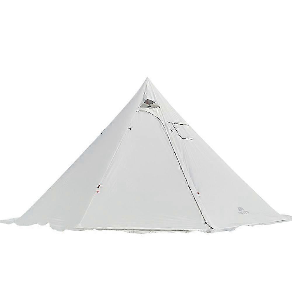 (White) 4-6 People Tipi Hot Tent With Stove Jack Camping Pyramid Teepee Tent For Camping Backpacking Hiking