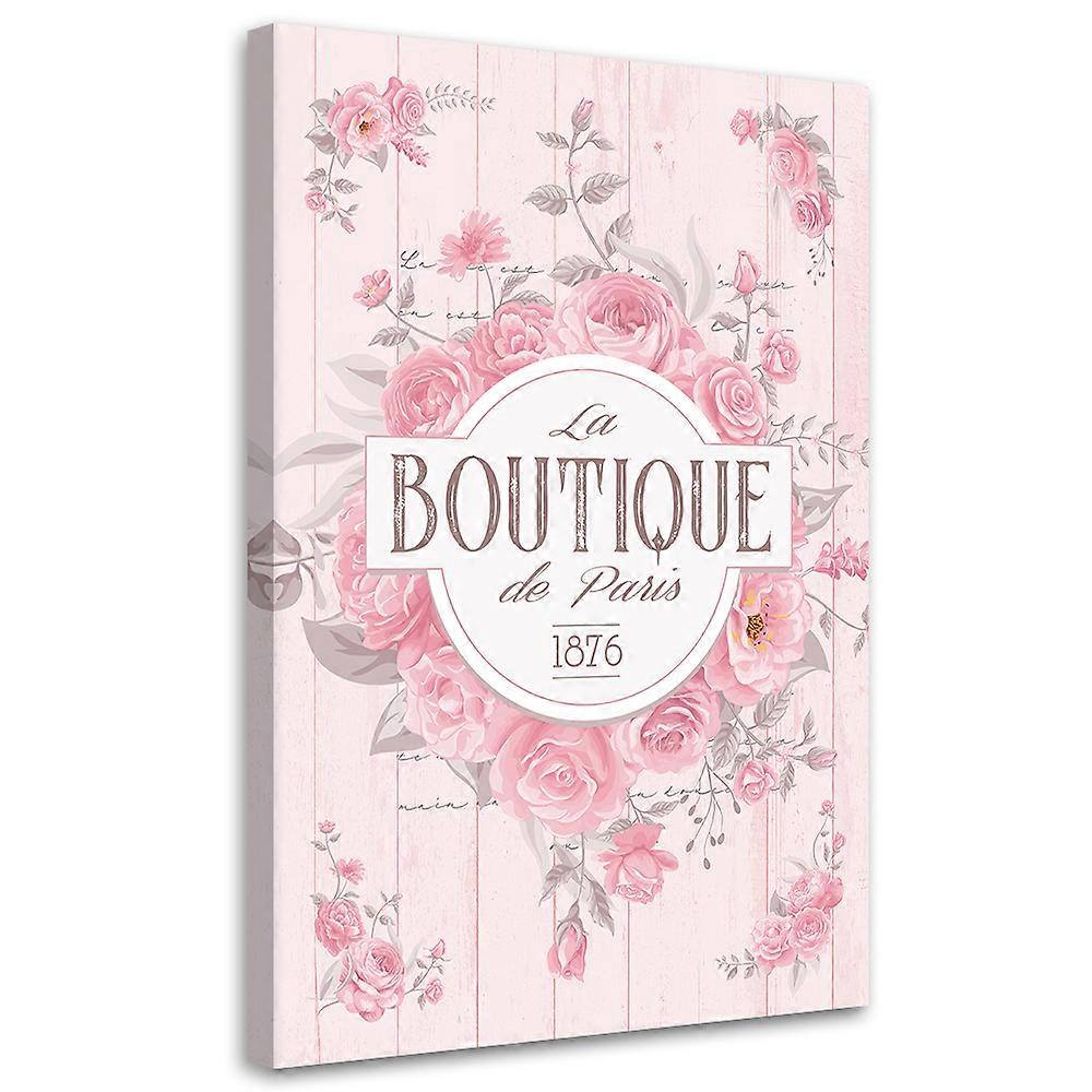 Imprimeu pe pânză, inscripție florală Shabby Chic - 60x90