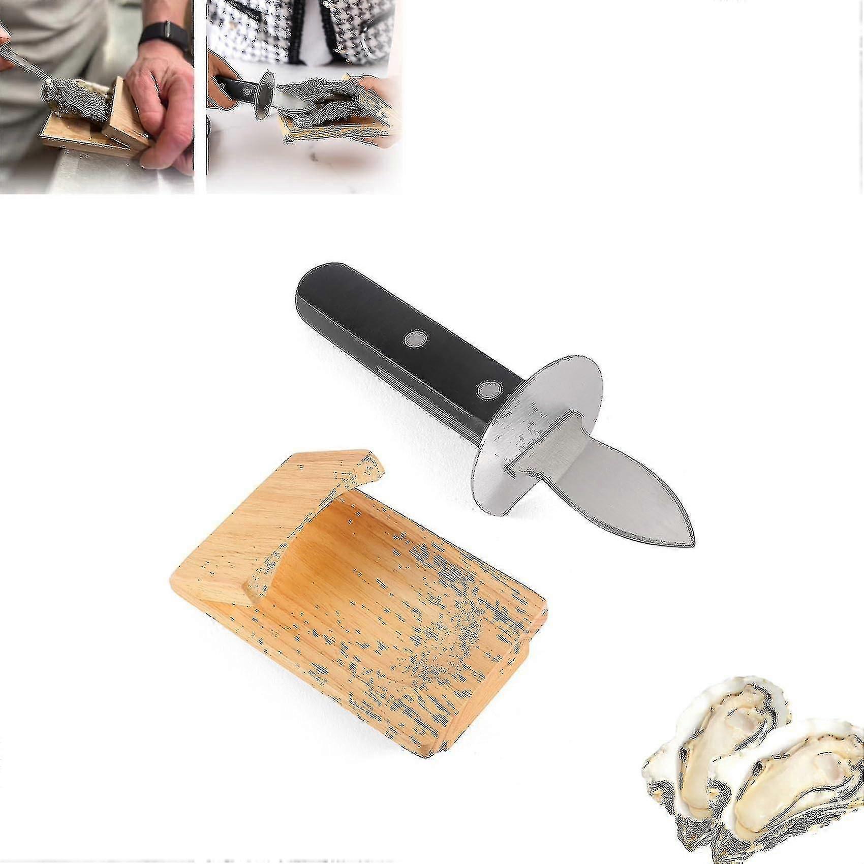 Clemă de decojire a stridiilor, set de scutiri pentru cuțiți de stridii, unelte de fructe de mare pentru clemă de curățare a stridiilor, marca rapidă și sigură