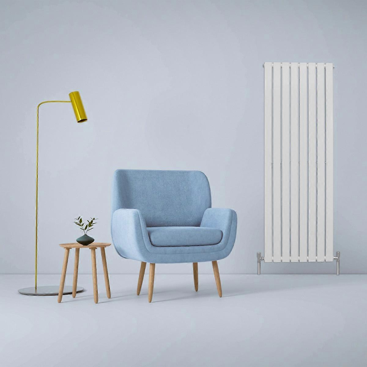 Designer Radiators 160 x 56cm Flat Panel Modern Central Heating Gloss White Vertical Column Double