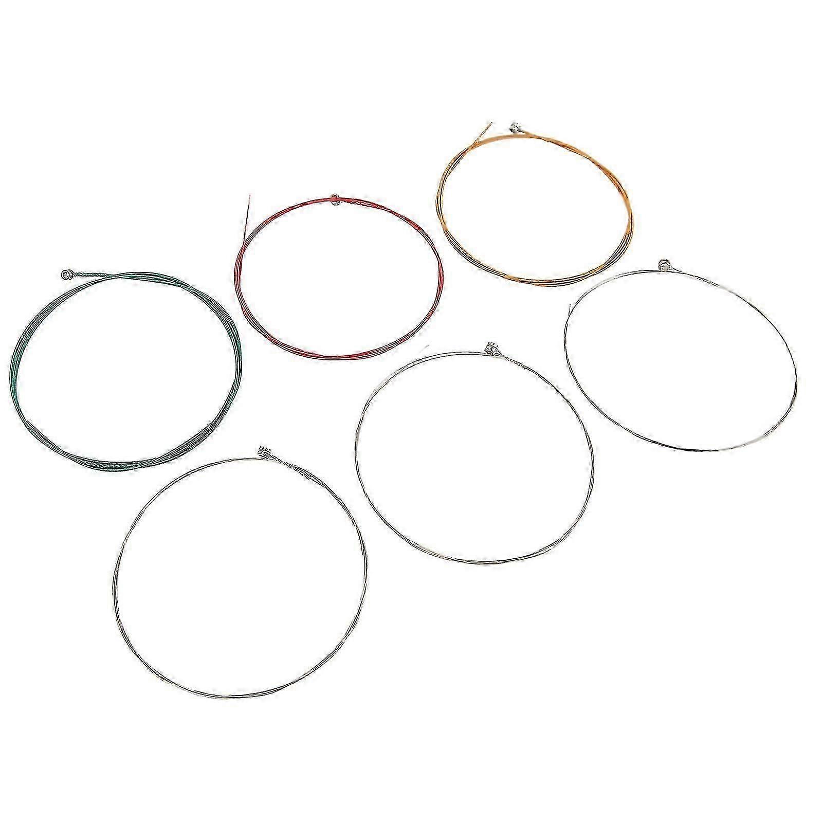 6pcs Colorful Electric Guitar Strings Set - Plated Steel Consistent Touch Acoustic Strings with Bright Tone for Musical Instruments