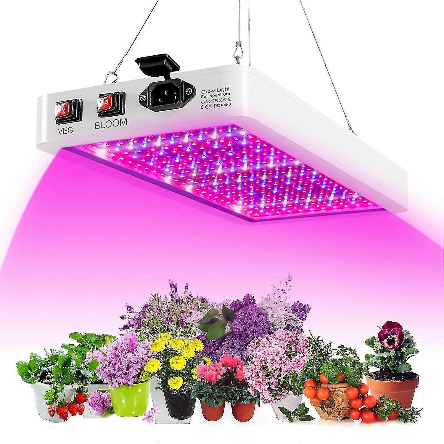 2000W Full Spectrum LED Grow Light with 312 LEDs Vegetative and Bloom Modes IP65 Waterproof for Indoor Plant Cultivation