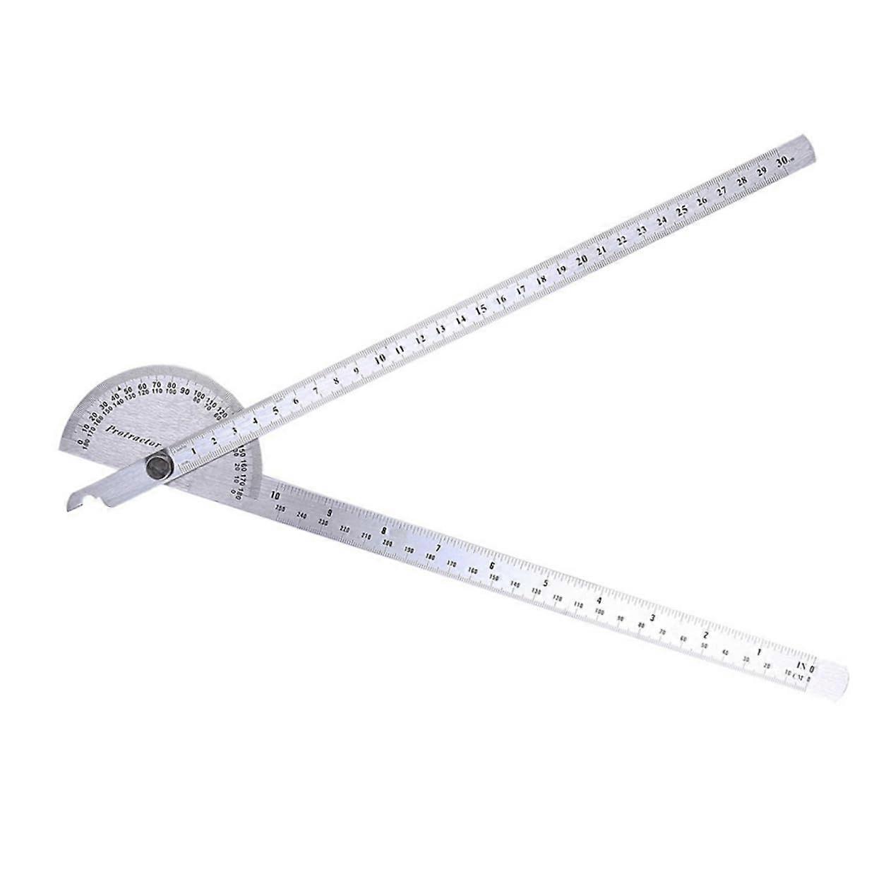 Stainless Steel Protractor with Round Head Goniometer Ruler for Accurate Angle Measurement and Resistant for Woodworking and Crafts