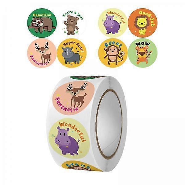 Assorted Pack of 1000 Round Animal Stickers for Children's Motivation And Fun