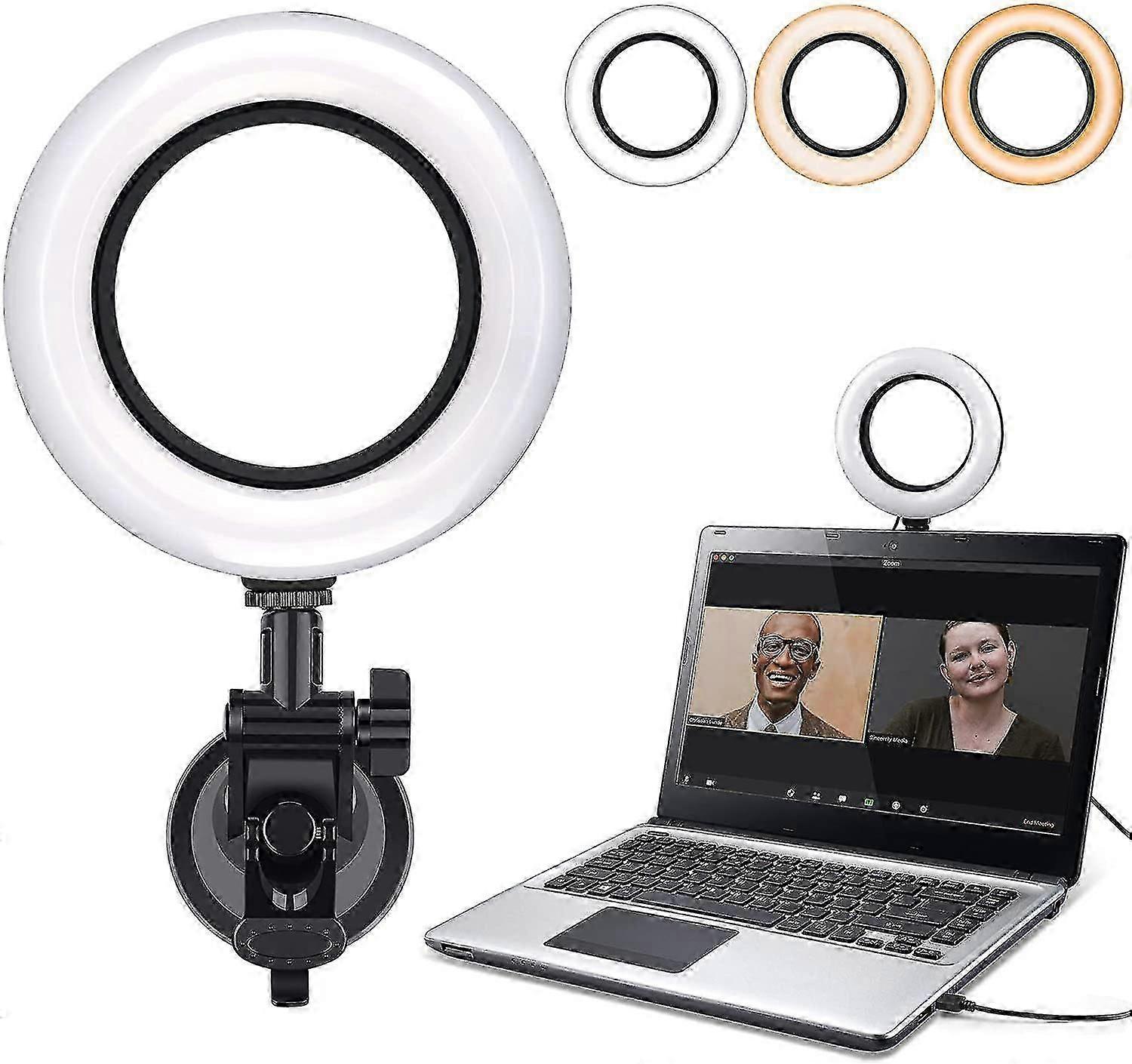 Videoconferentie Verlichting Kit, Computer / laptop Monitor Led Video Licht Dimbare Ring Light