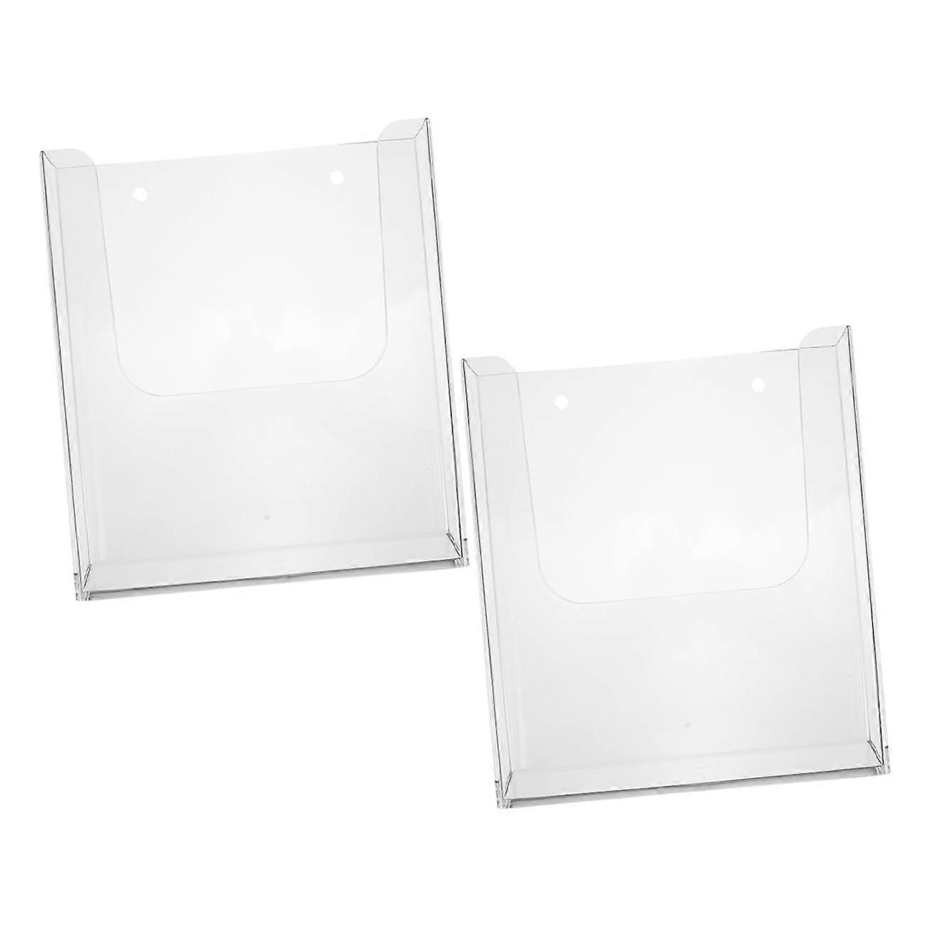Plastic Wall File Holder 2pcs Acrylic Magazine Display Rack Office Organization Set