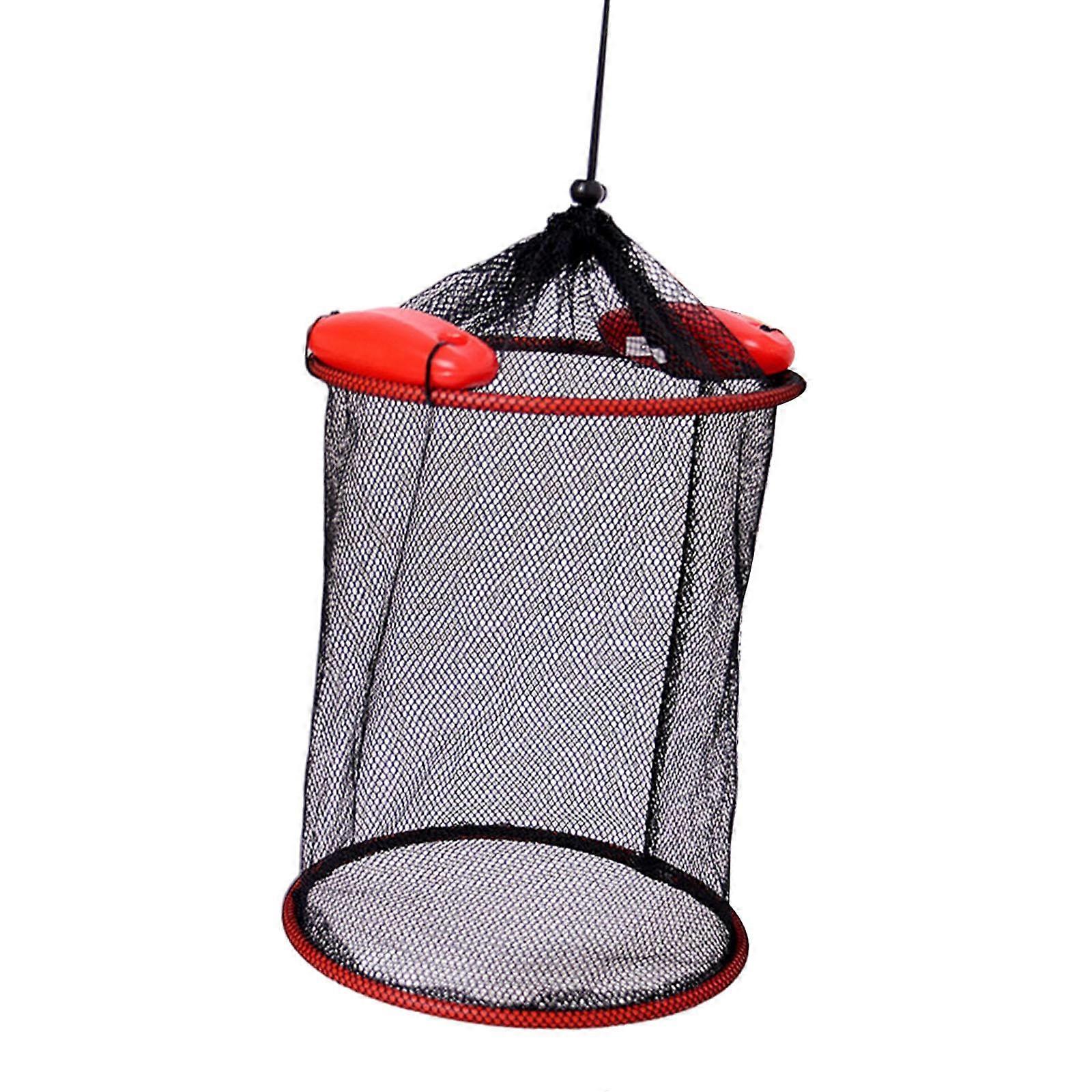Float Fish Basket Nylon Mesh Net Drawstring Closure Heavy Duty Fishing Cage