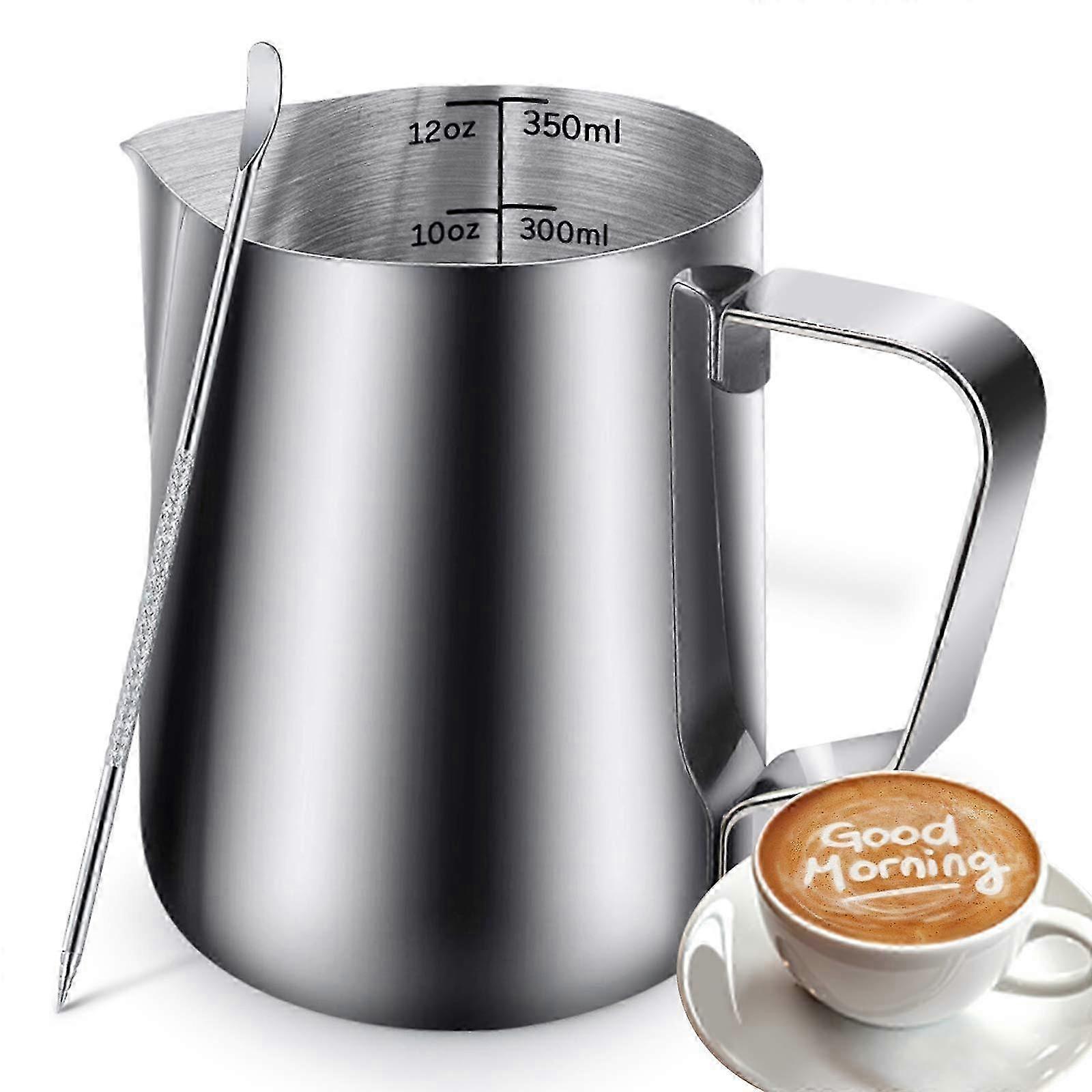 Milk Frothing Pitcher with Latte Art Pen for Coffee Cappuccino Hot Chocolate