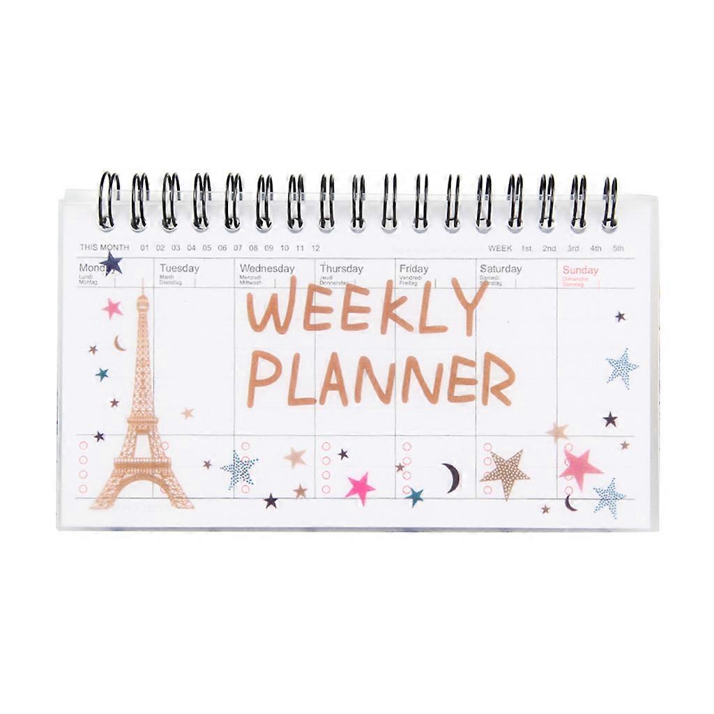 2-in-1 Tearable Weekly Planner Calendar Waterproof Cover 50 Sheets Dated Pages To-do-list Pad Business Schedule Notepad