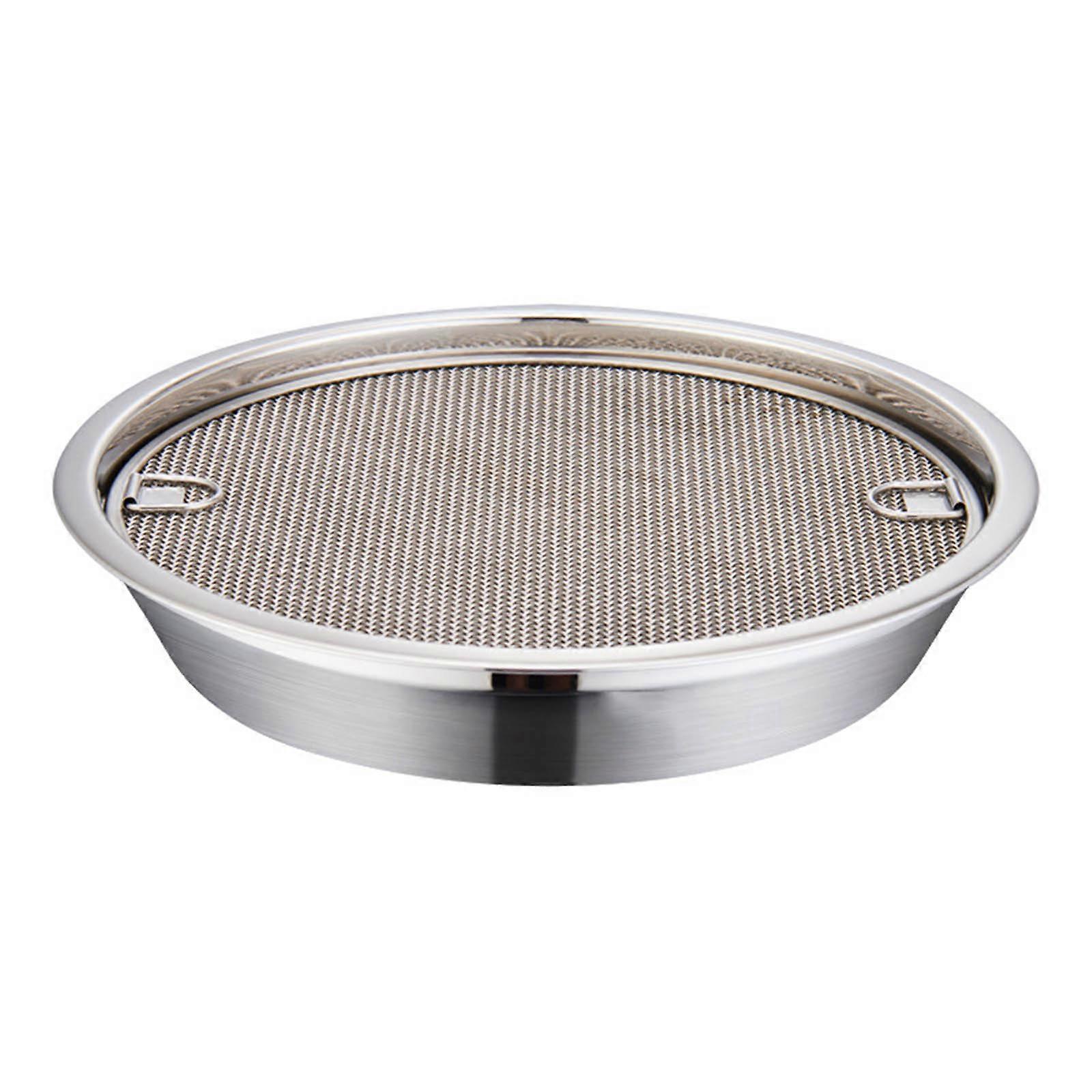 Round Grill Baking Sheet with Rack Non-stick Grill Fry Pan and Basket with Handles Baking Sheet Stainless Steel Material