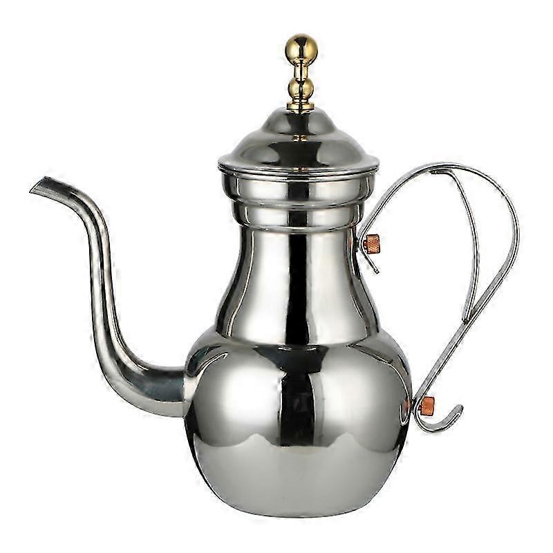 Hand Brewing Coffee Pot Long Spout Middle Eastern Style Tea Kettle 1.5L Silver