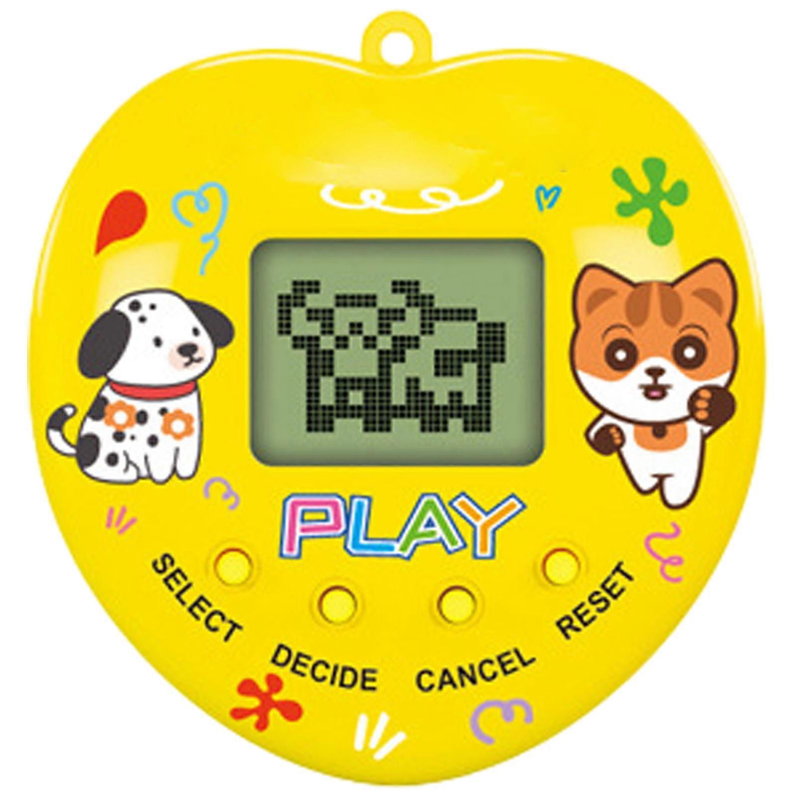 Handheld Game Machine Electronic Animals Toy Pocket Virtual Pet Toy Nostalgic Game Console Electronic Digital Pets yellow