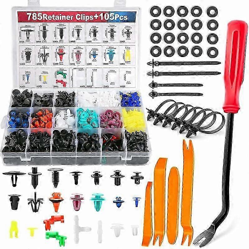 890個入り プラスチックリベットクリップ、車用クリップ、自動車ドアパネル用プラスチックリベット保護ファスナー