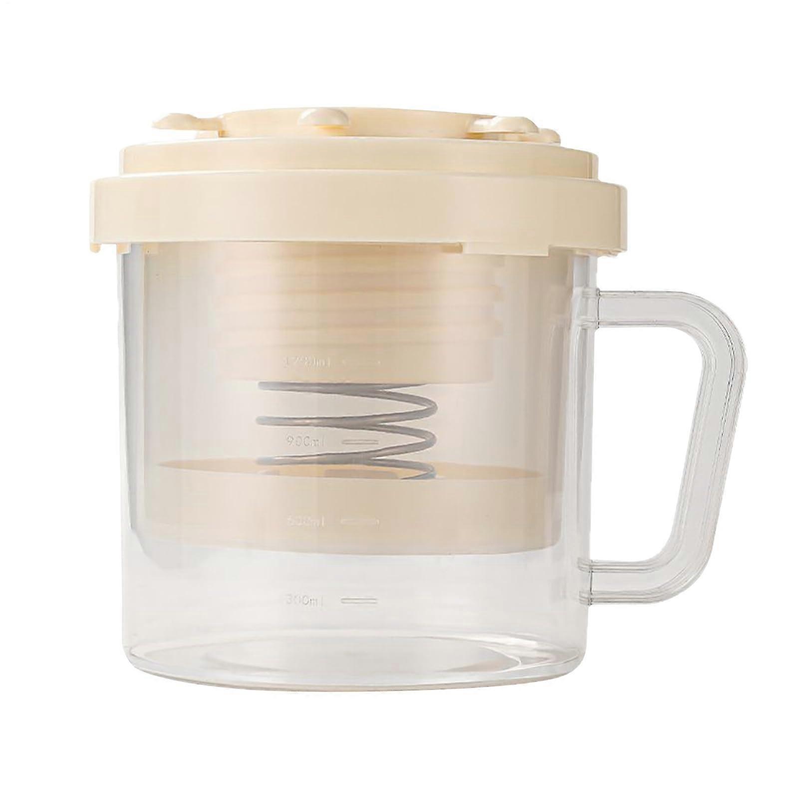 Yogurt sieve with lid, fine mesh filter for yogurt, cheese, juice, coffee, beige