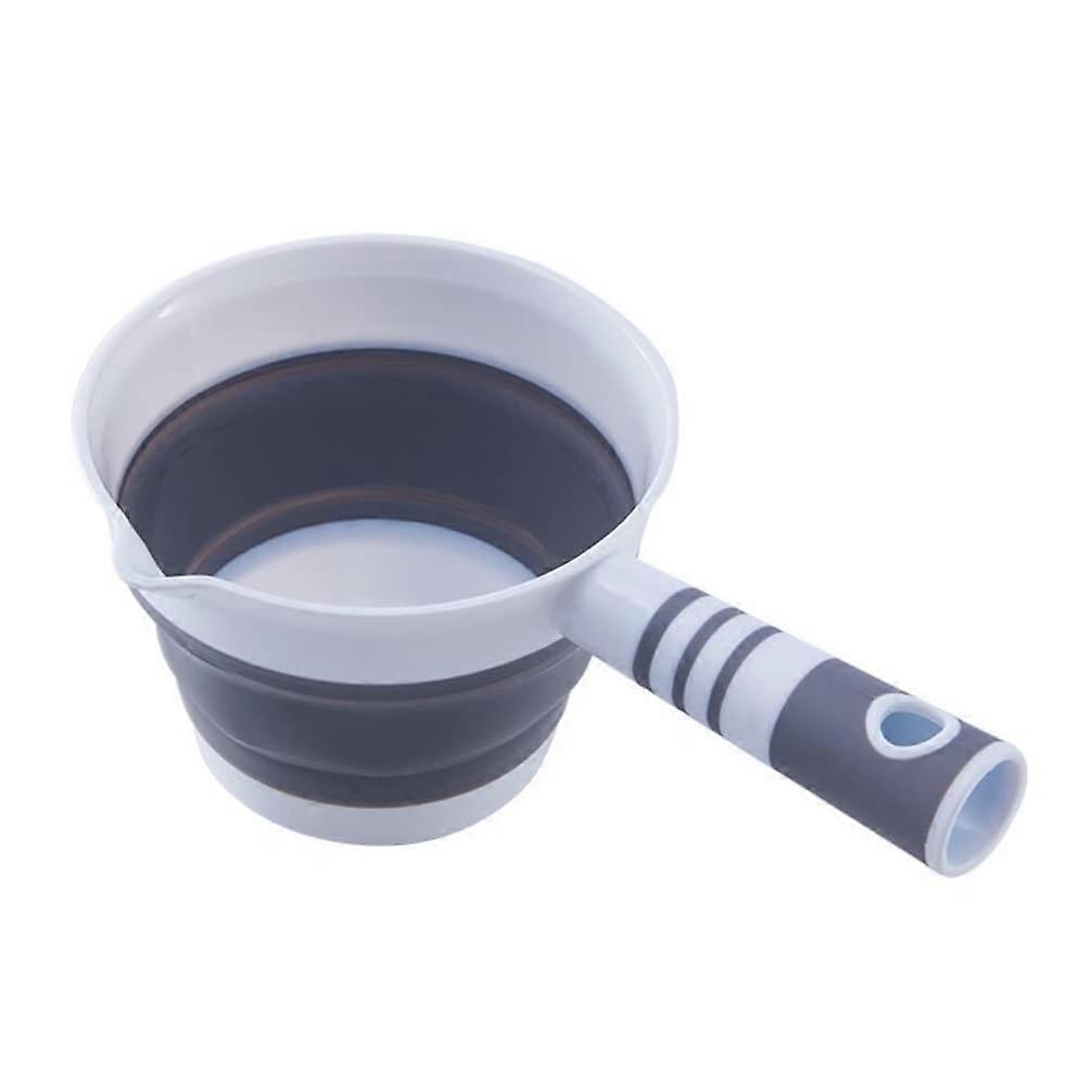 Ladle Water Spoon - Portable Foldable Plastic Water Scoop with Handle for Kitchen Bath Shower and Garden Accessories - Grey