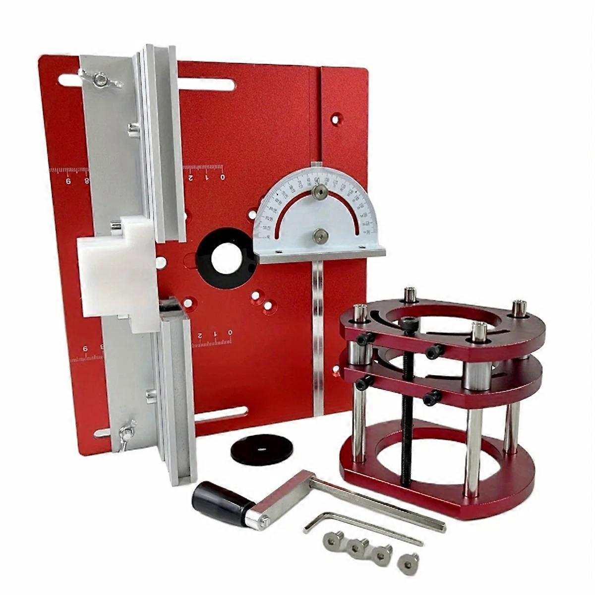 Aluminum Router Table Inset Plate Kit Router Lift System Woodworking Flip Plate for Workbench Trimm