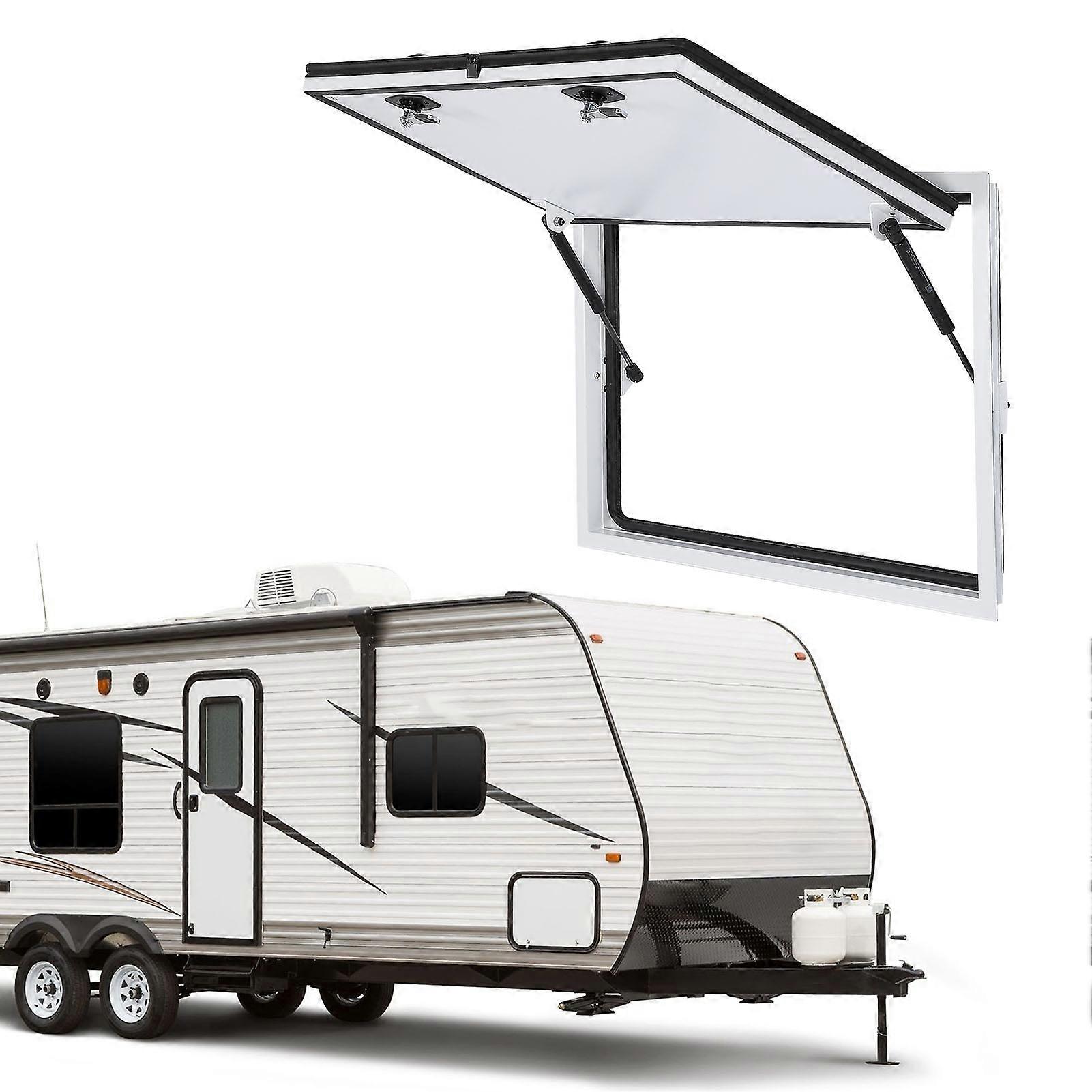 باب حجرة تخزين RV 28x16 بوصة باب مربع شديد التحمل مع شريط دعم مزدوج وقفل أمان لمنزل متنقل مقطورة العربة 