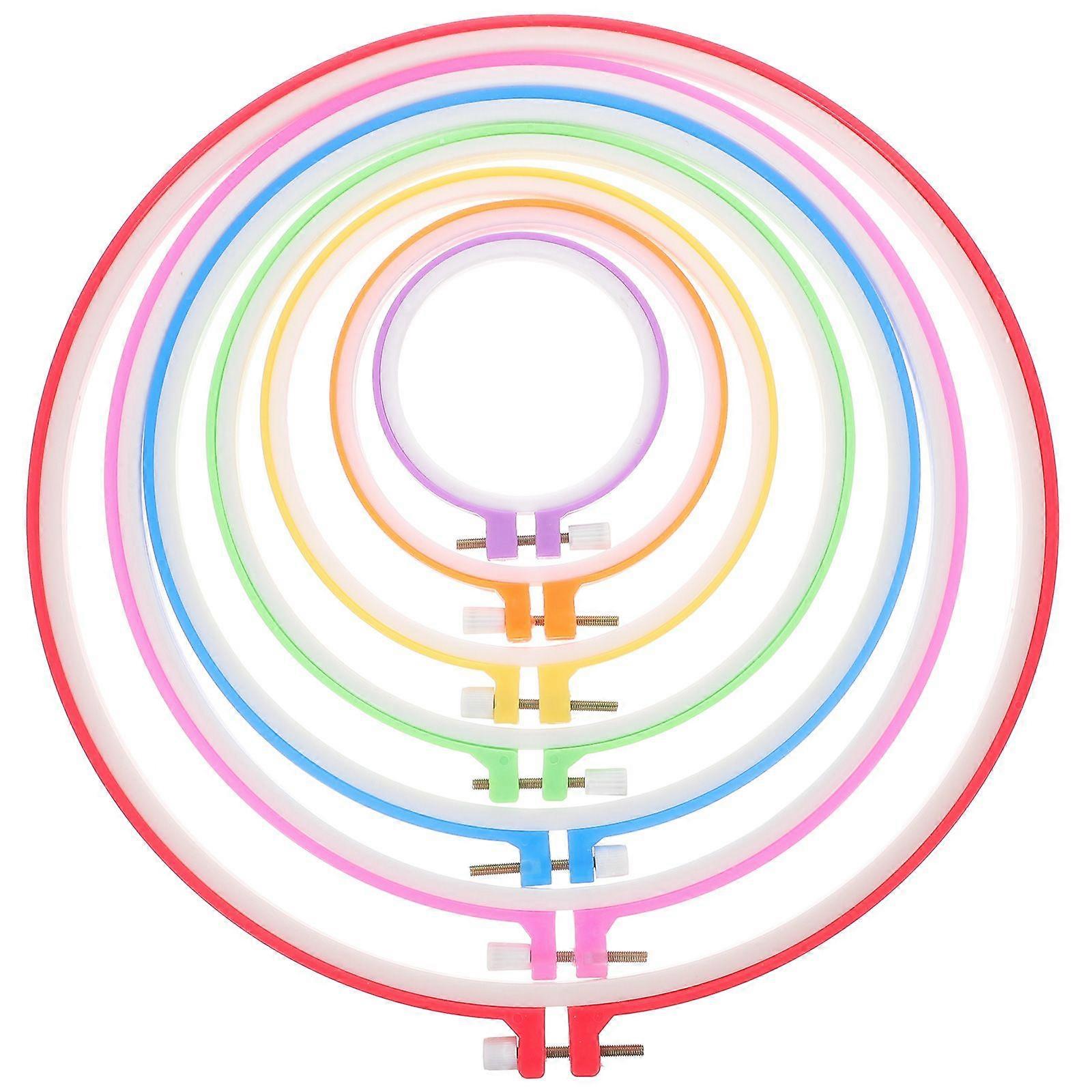 7pcs Embroidery Circle Hoops Adjustable Stitching Hoops DIY Craft Sewing Hoops