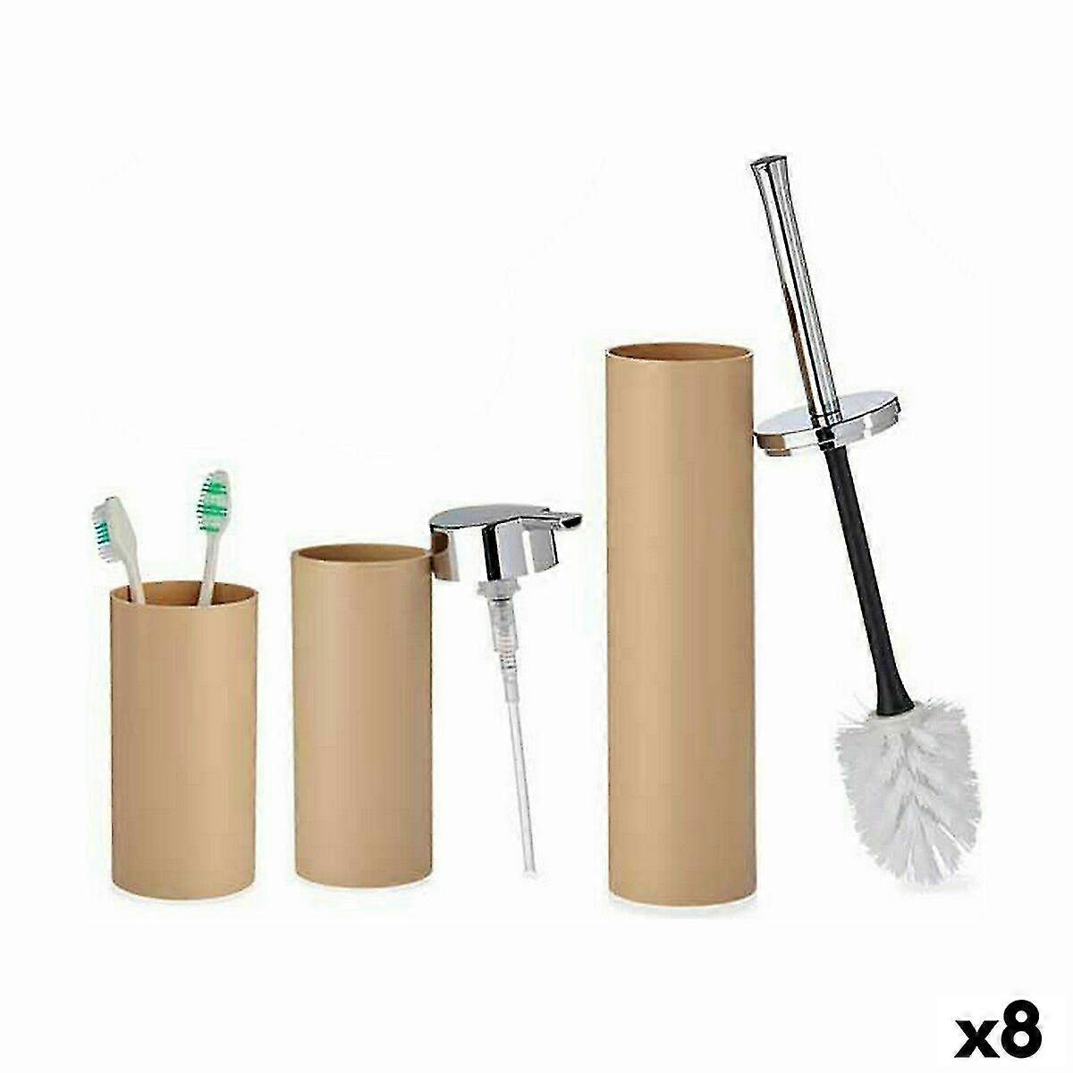 Brown Plastic Bath Set B6274 S3-2 (8 Units)