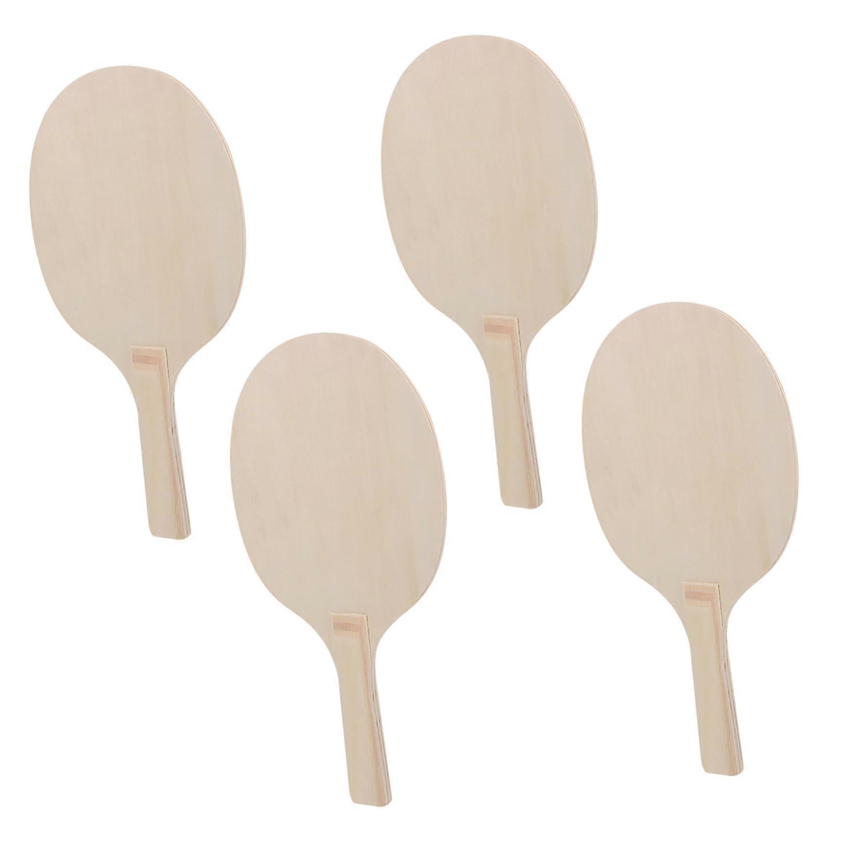 Pack of 4 Badminton Rackets, Beach Ball Paddles, Practical Paddles, Badminton Racket for Beach Balls, Outdoor Beach Racket Pong Racket Wood, Brown