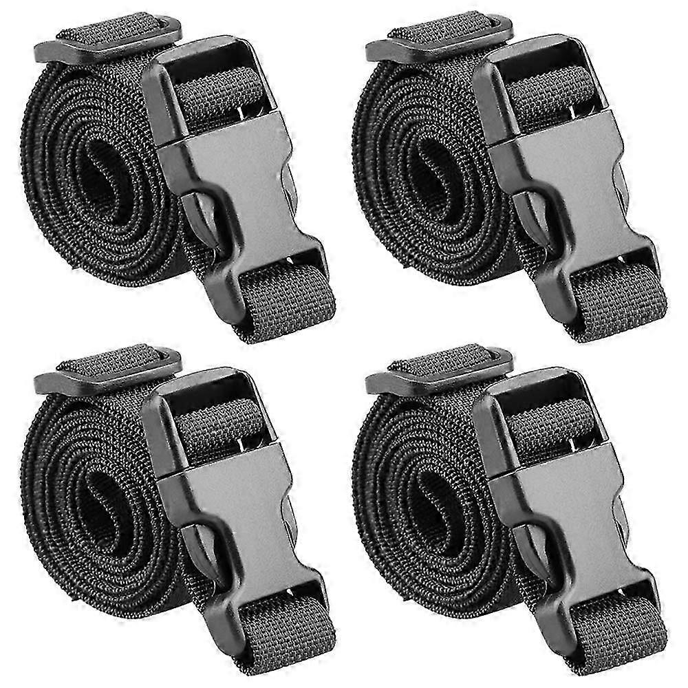 Adjustable 1-Inch Packing Straps with Buckles for Securing Luggage, Black (4-Pack) Compatible with Various Brands