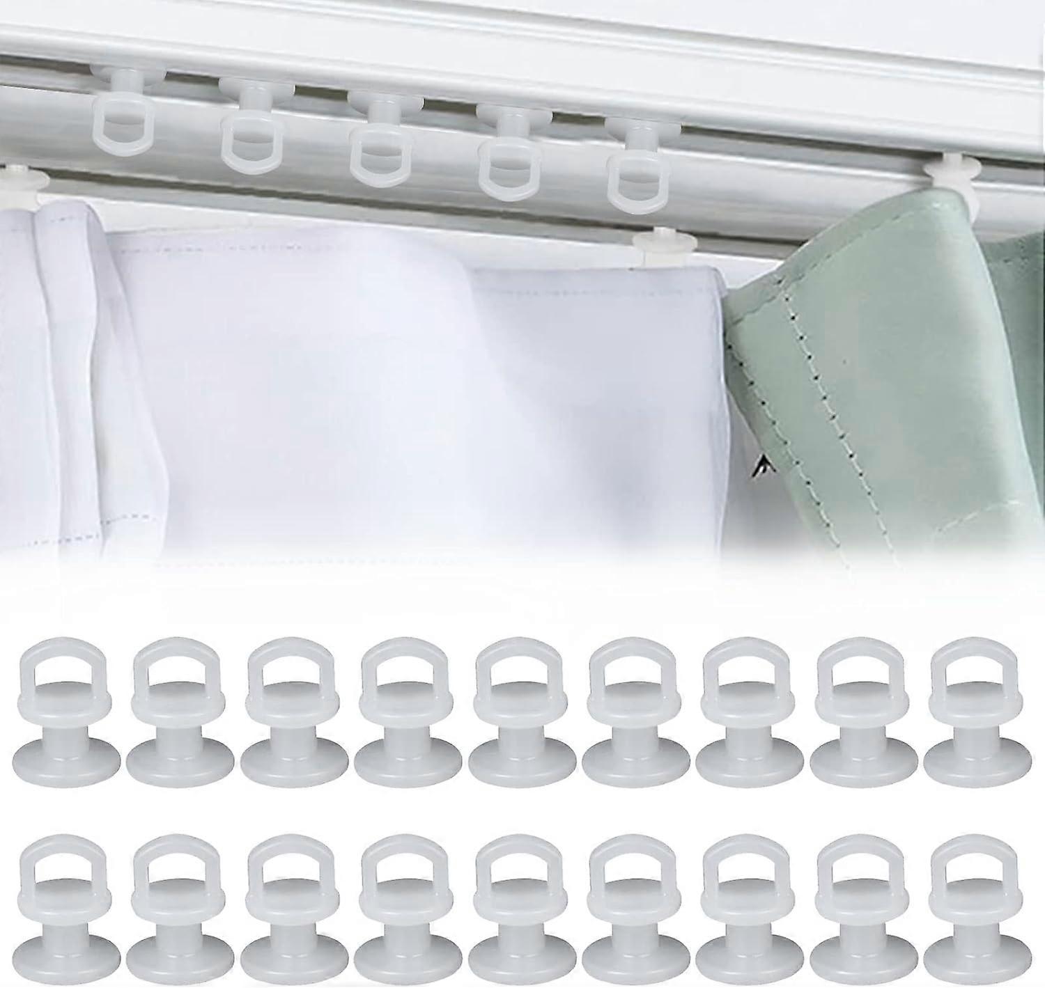 Sliding Curtain Hooks Rail Slider, Curtain Gliders, 50 Pieces