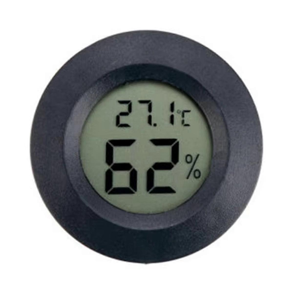 Thermometer Hygrometer Mini Round LCD Digital Tester Sensor Detector for X1 P1 Filament Drying BoxBlack SZRH