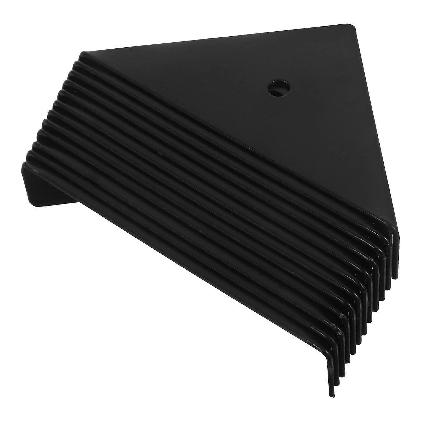 Triangle Shelf Bracket Black 6.60X6.60X1.90CM Right Angle Stability Cabinet Support Office Use 12Pcs