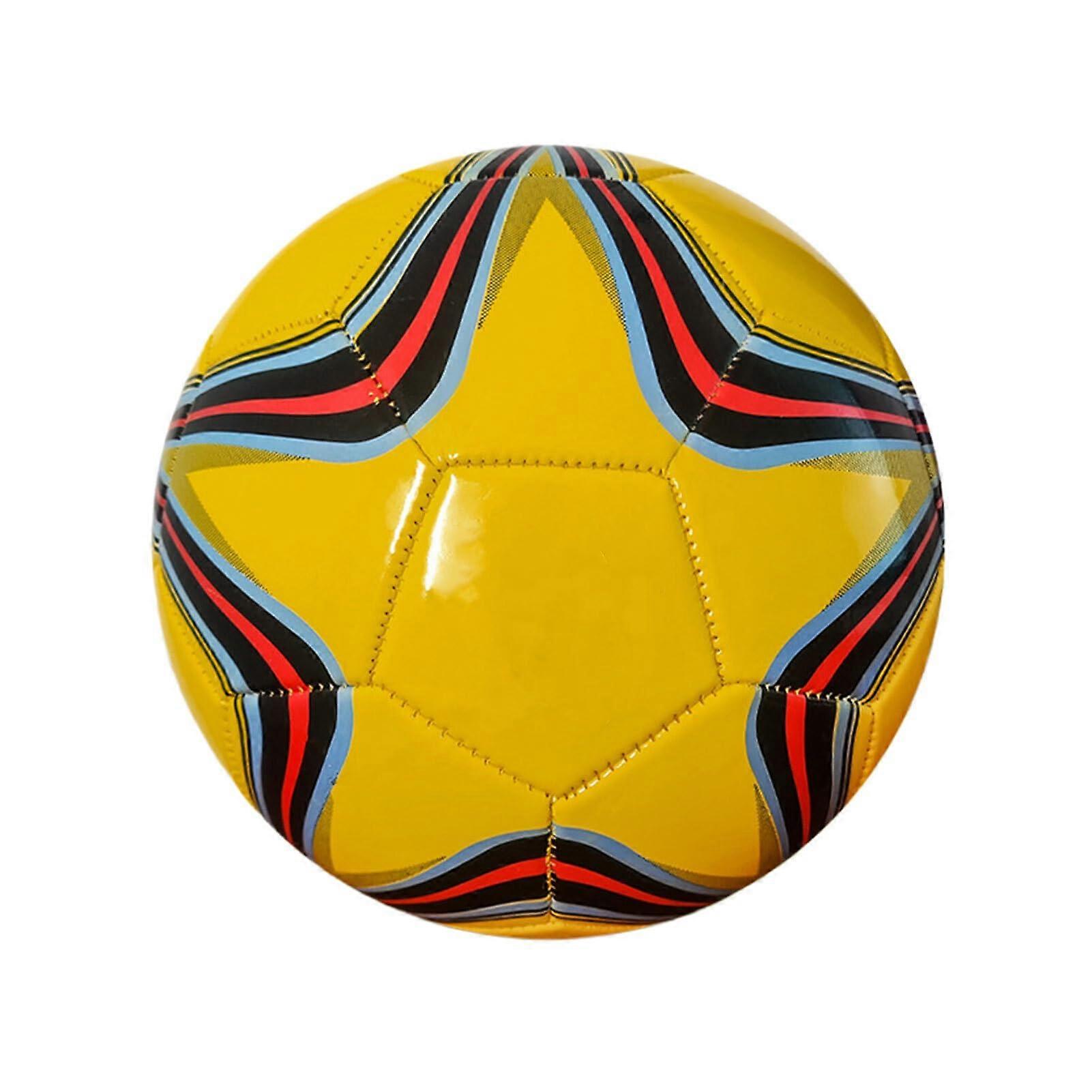 Reliable PU Soccer Ball with Air Retention for Training, Size Regulation, High Elasticity, Durable Yellow Design