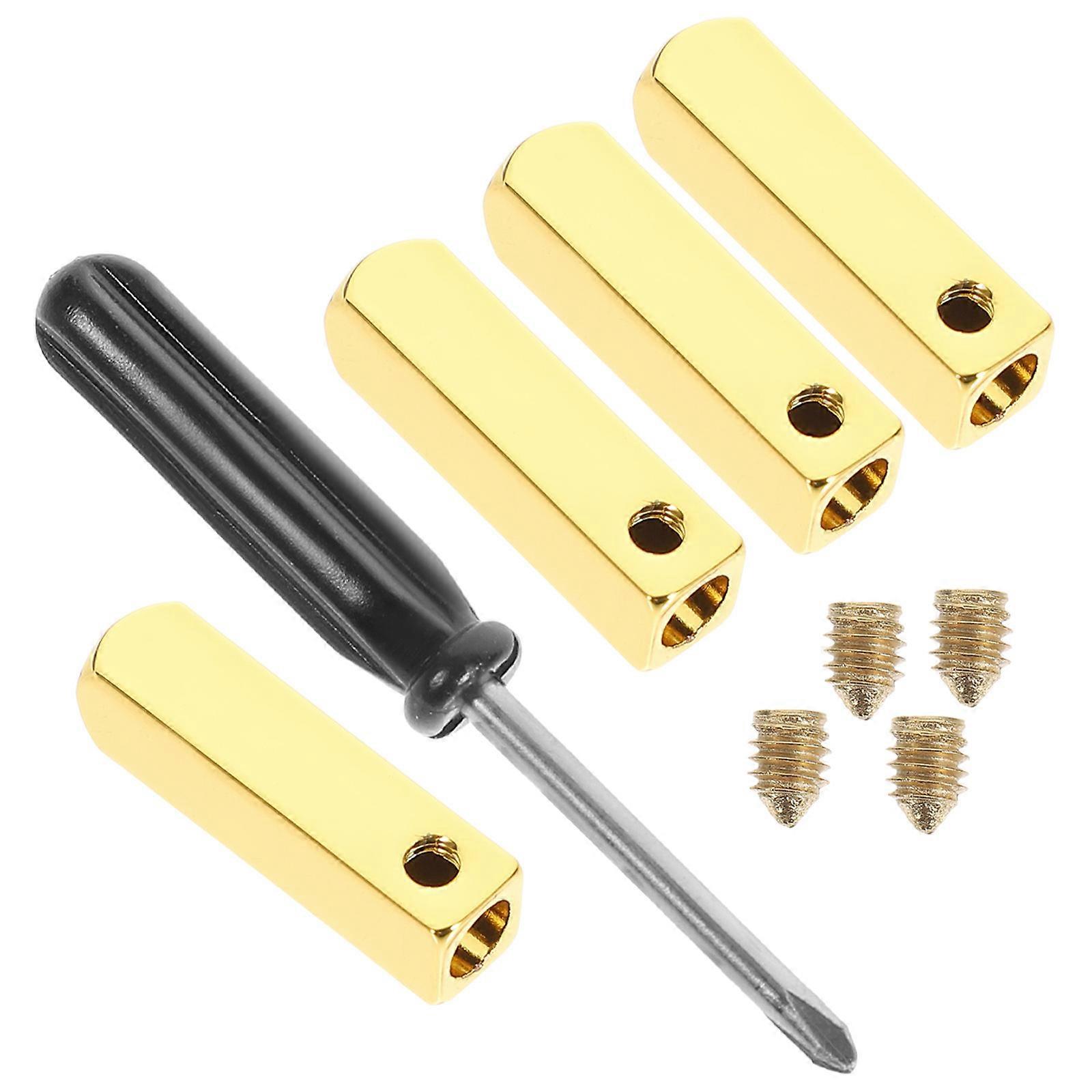 Golden Metal Shoelace For Customizing Shoes And Preventing Fraying Quadrilateral 1Set