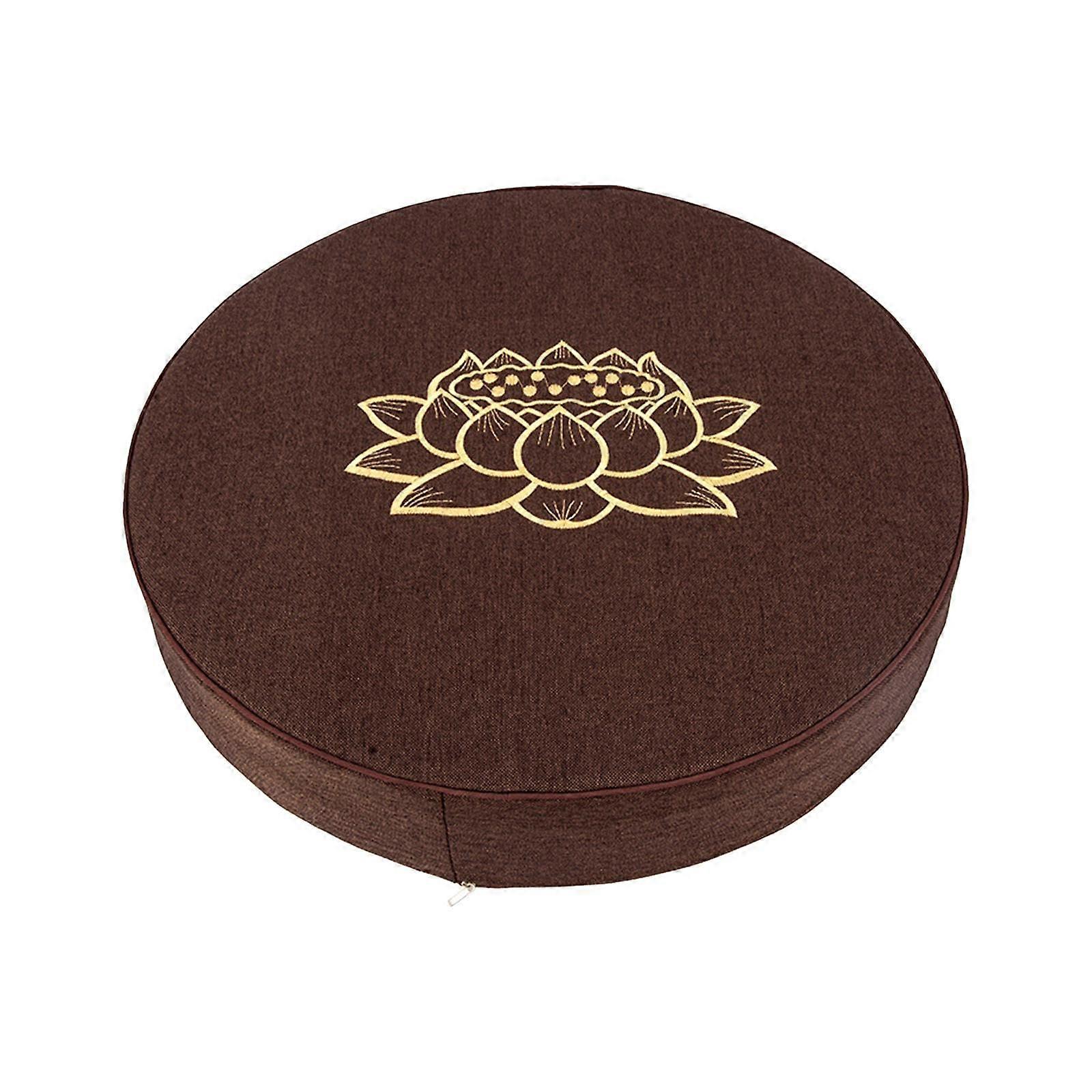 Relaxing Yoga Cushion for Meditation and Yoga Practice, Comfortable Size, Soft Fabric, Coffee Color