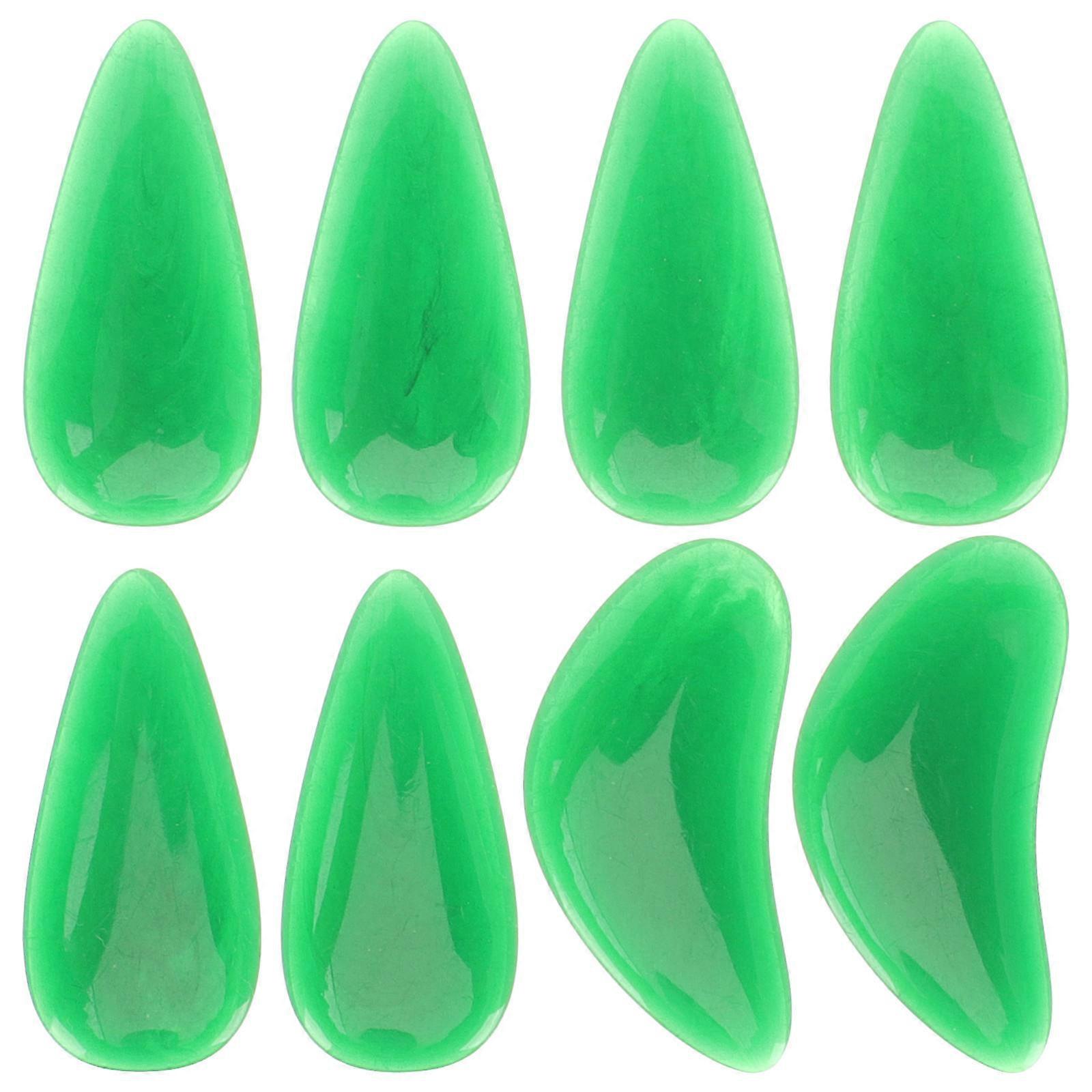 Guzheng Fake Nails Fingertip Protectors for Guzheng Playing Adults Green 3.1x1.4cm Finger Protection 8Pcs