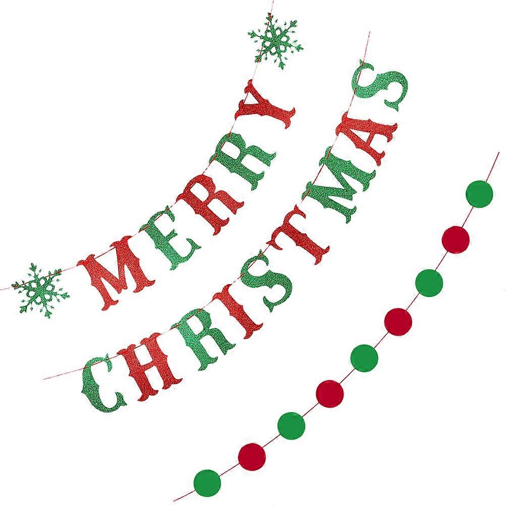 Festival Party Banner Christmas String Flag Pendant Shape Classic Collocation For Christmas Parties 1Set