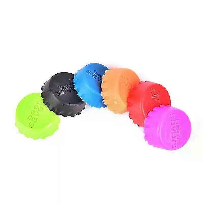 6 Pcs Silicone Beer Bottle Cap Reuse Practical Colorful Leak Free Fit For Wine Beer Beverage Bottle Novelty Sealer Stopper Cover