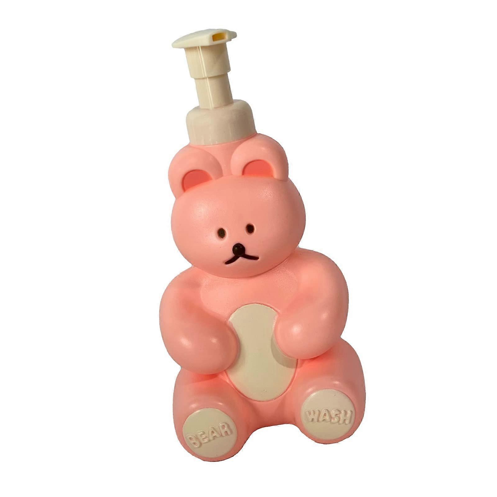 Bear shape foam dispenser bottle large capacity compact for hand soap (PINK)