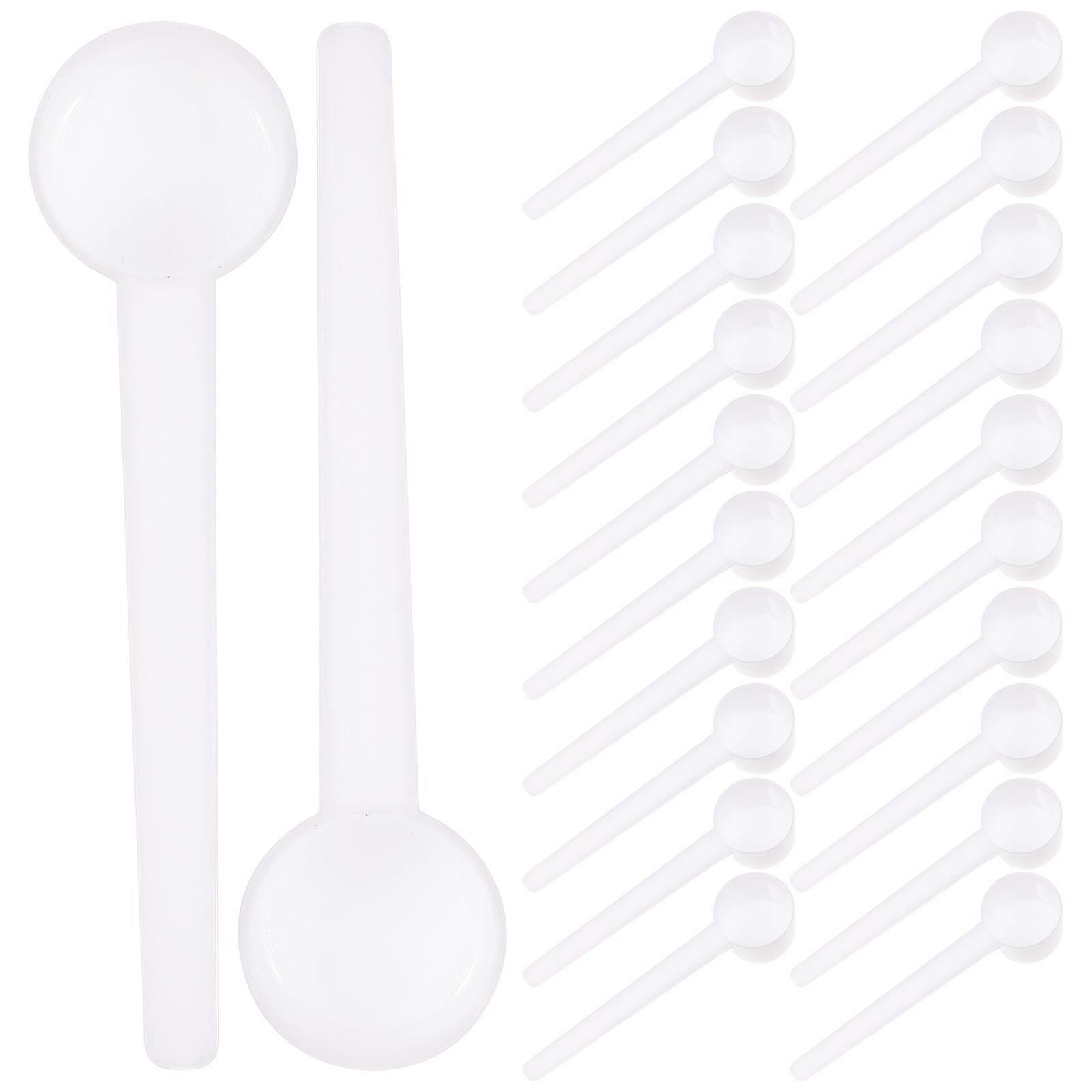 Plastic Measuring For Coffee Milk Liquid Seasoning Refillable Reusable Compatible Scoops White 100Set