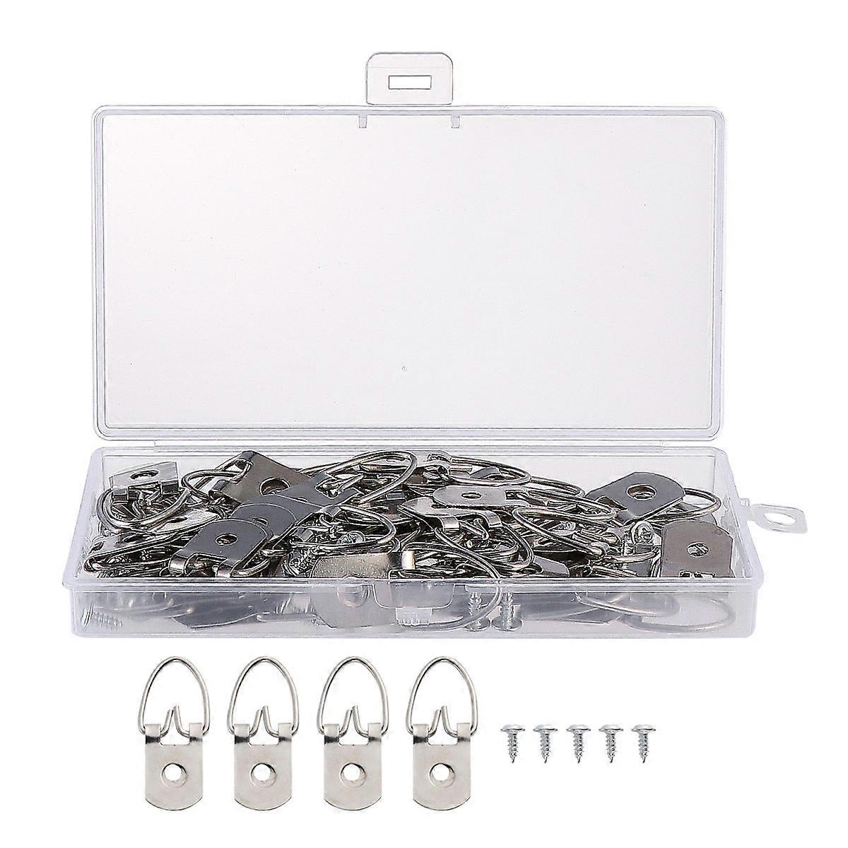 Screws for Hanging Pictures D Ring Hangers Single Hole with Rust-Proof Function 50Pcs