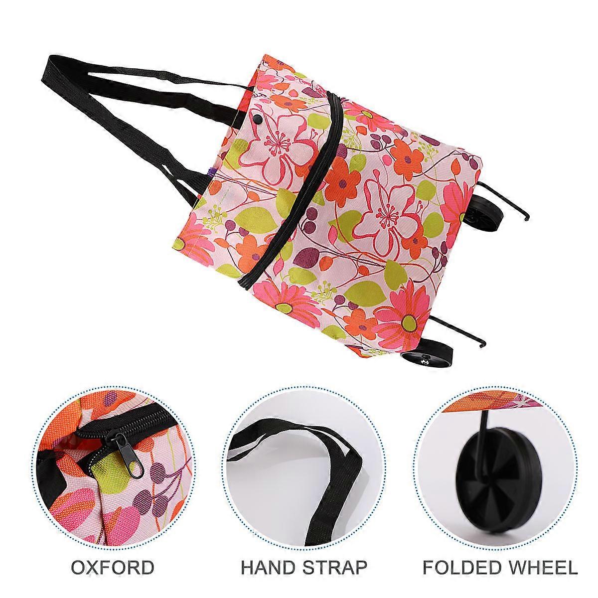 Grocery Cart Foldable Pink 50X30X1CM Traveling 1Pack