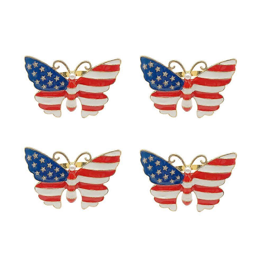 Alloy Napkin Clasps Creative Napkin Rings Table Decoration Multi-Colored 6x4cm 4Set