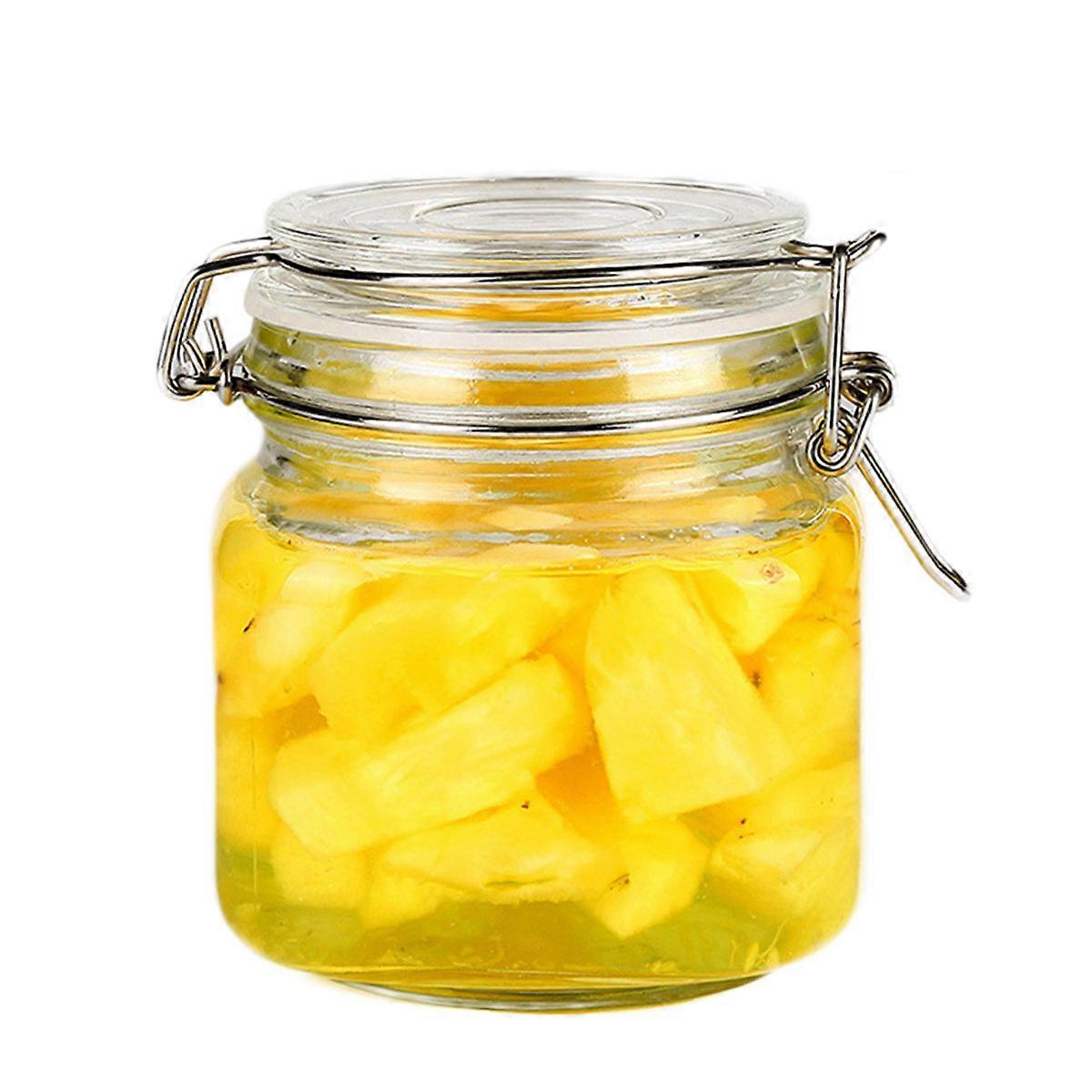 Glass Storage Canisters With Lids Clear Square Glass Jars For Home Use 750ML Sealing 1Pack